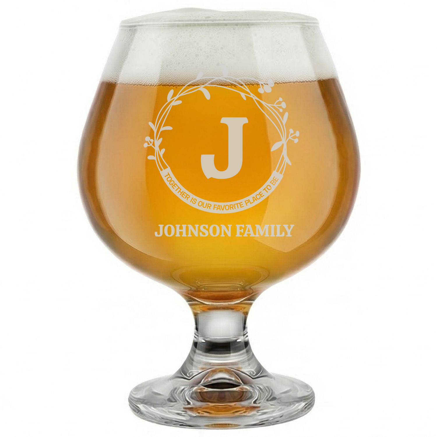 Personalized Snifter with Family Name Custom Engraved 9 oz Snifter Glass
