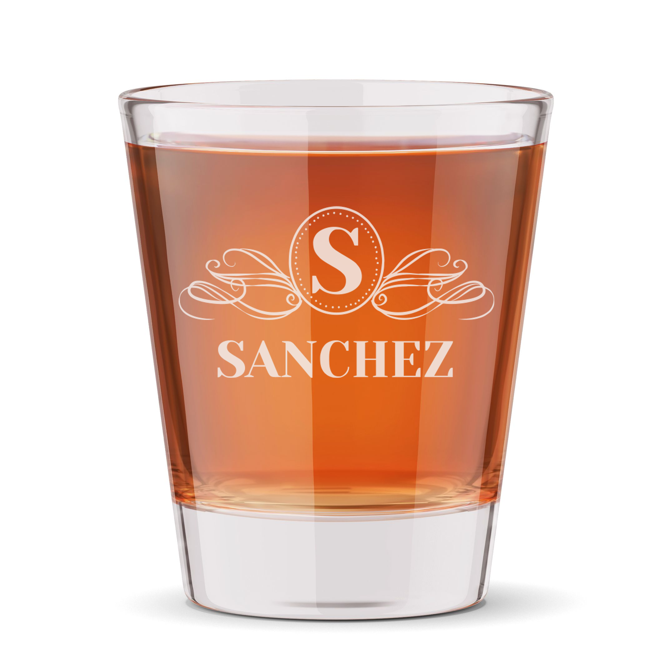 Personalized Shot Glass with Family Name Custom Engraved 1.5 oz Shot Glass