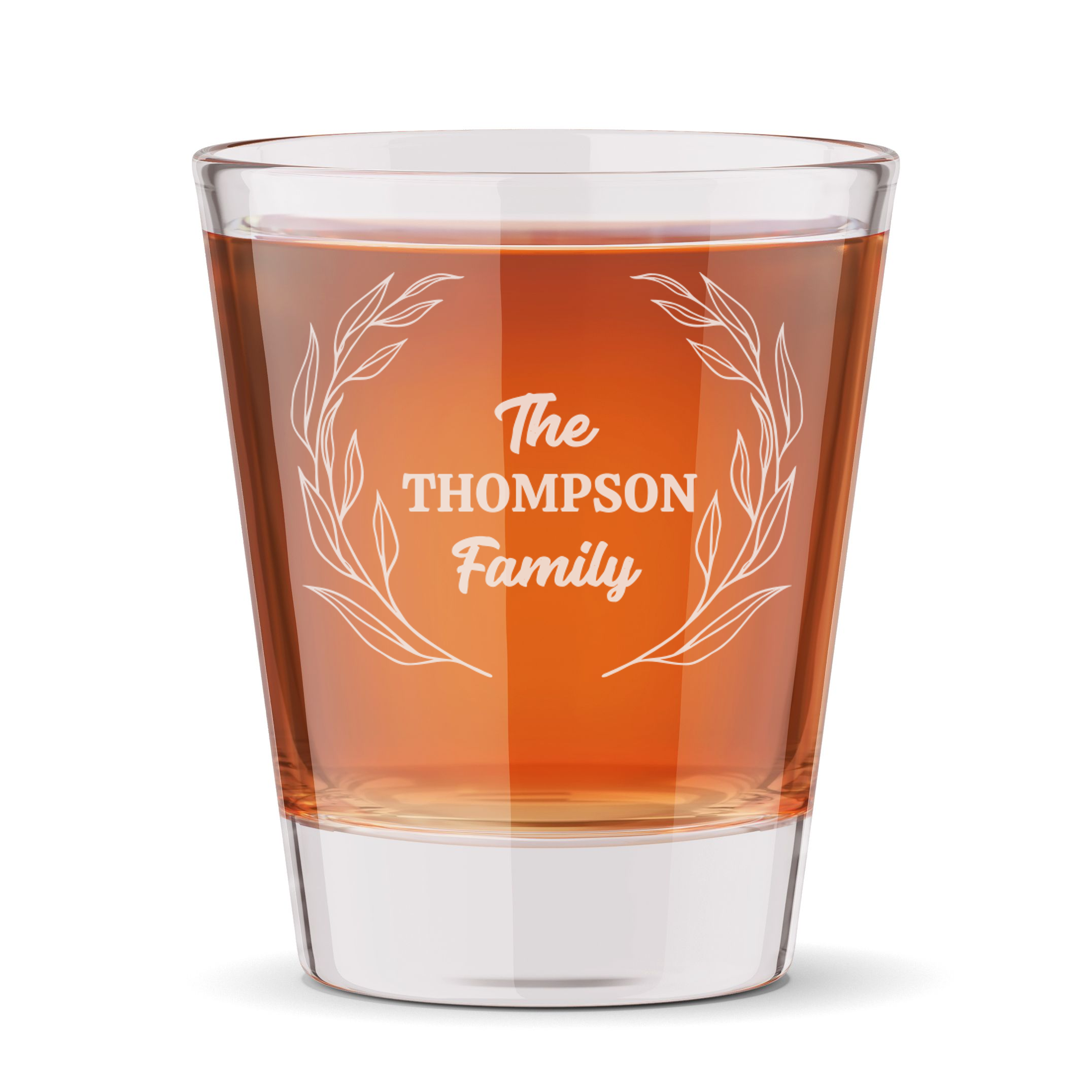 Personalized Shot Glass with Surname Custom Engraved 1.5 oz Shot Glass