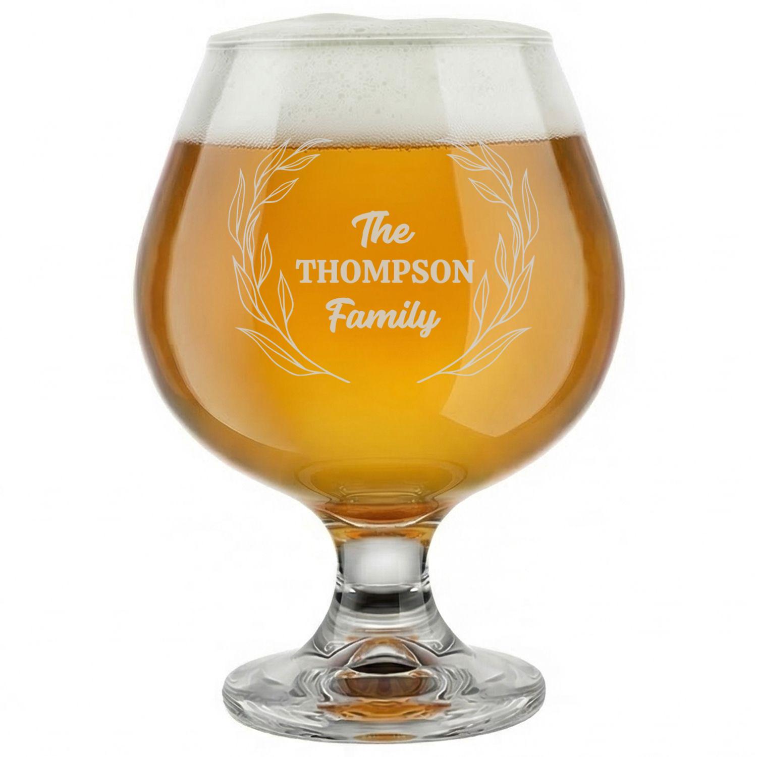 Personalized Snifter with Surname Custom Engraved 9 oz Snifter Glass