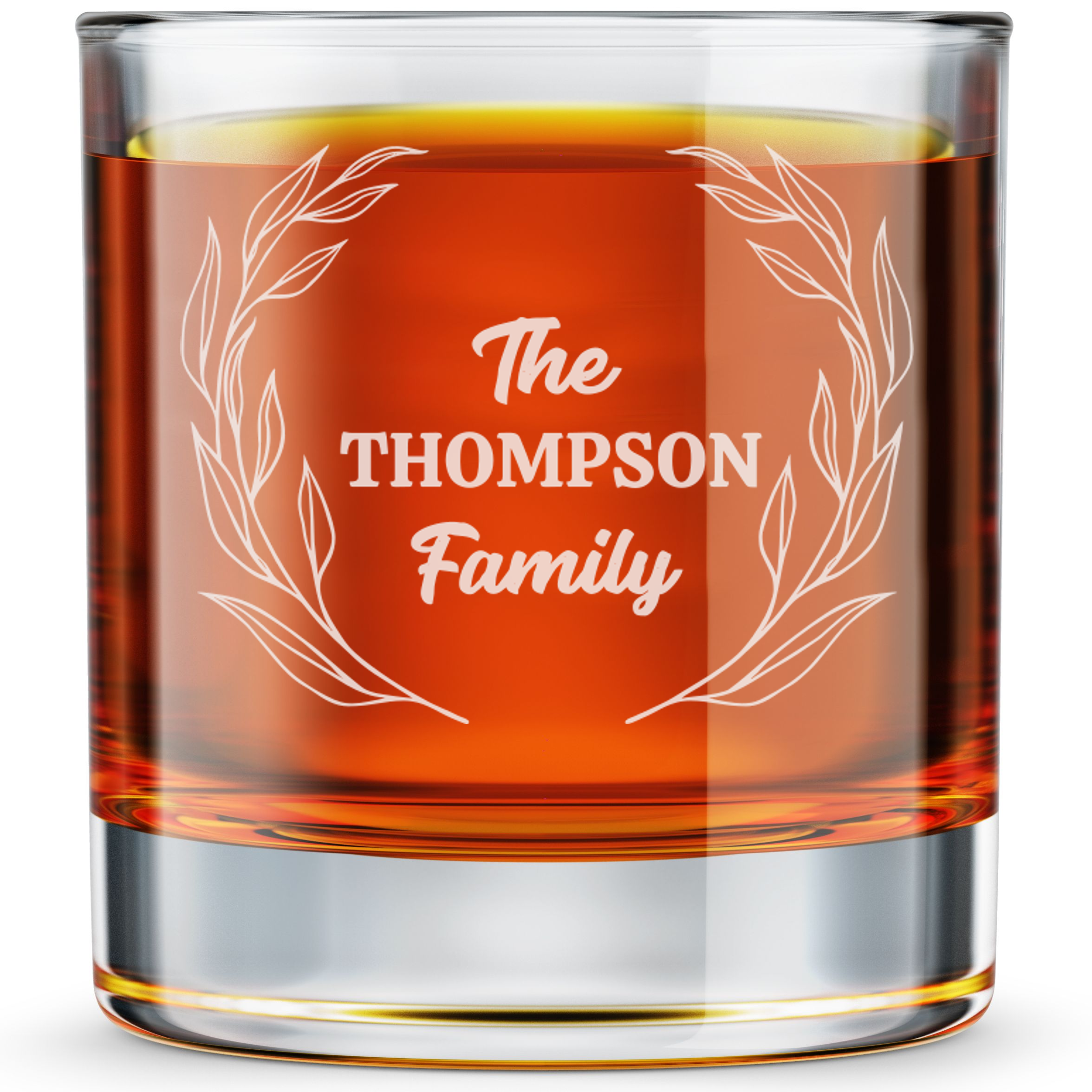 Personalized Monogram Whiskey Glass – Custom Engraved Old Fashioned Glass – 11 oz