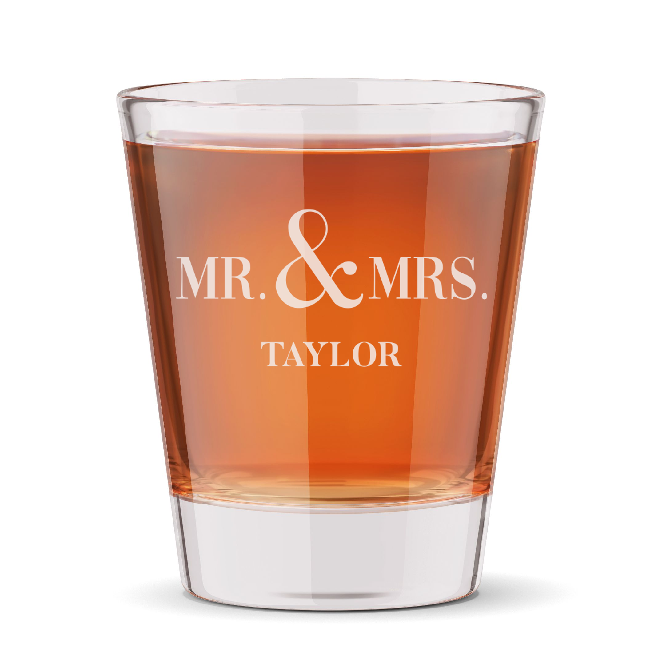 Personalized Shot Glass with Surname Custom Engraved 1.5 oz Shot Glass