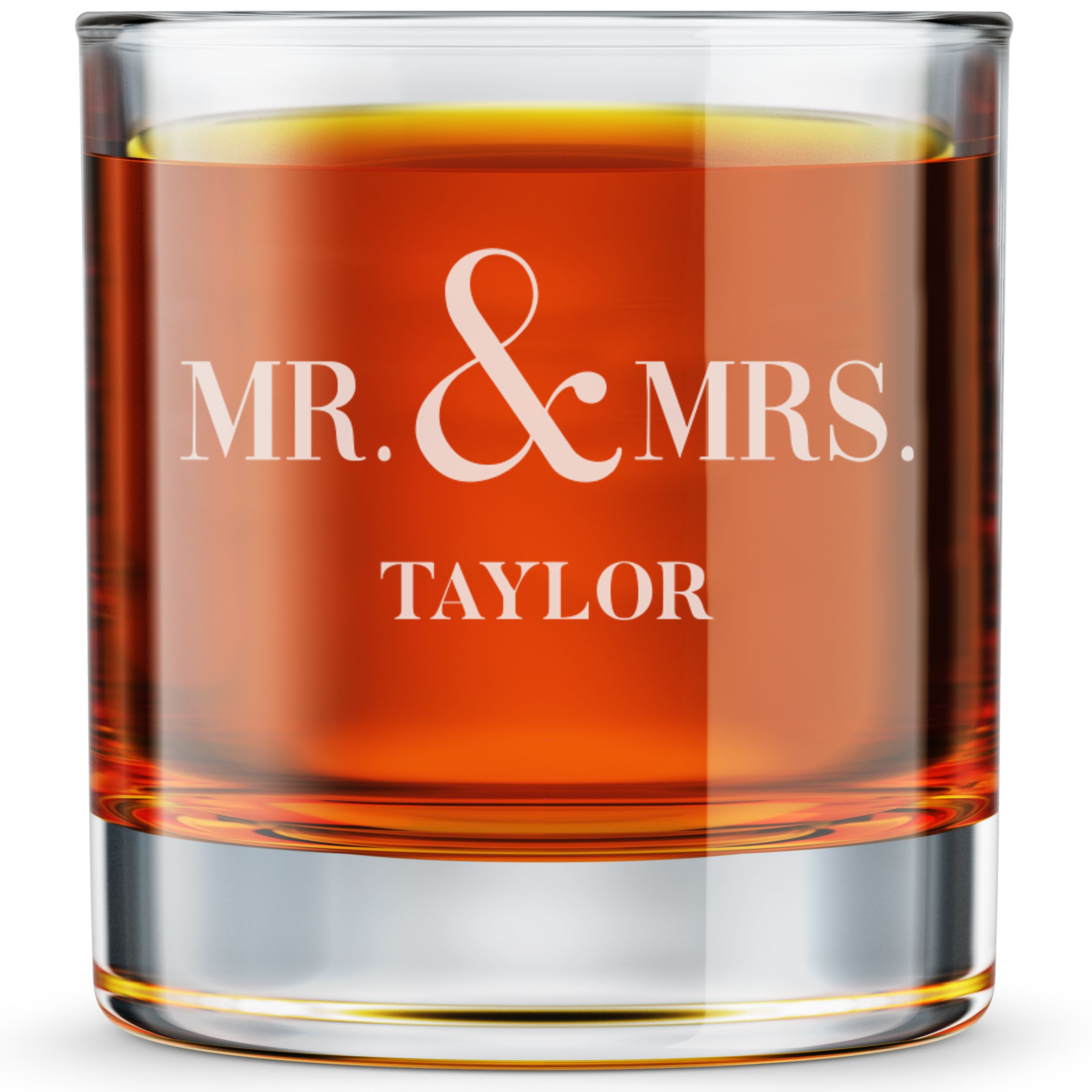 Personalized Monogram Whiskey Glass – Custom Engraved Old Fashioned Glass – 11 oz