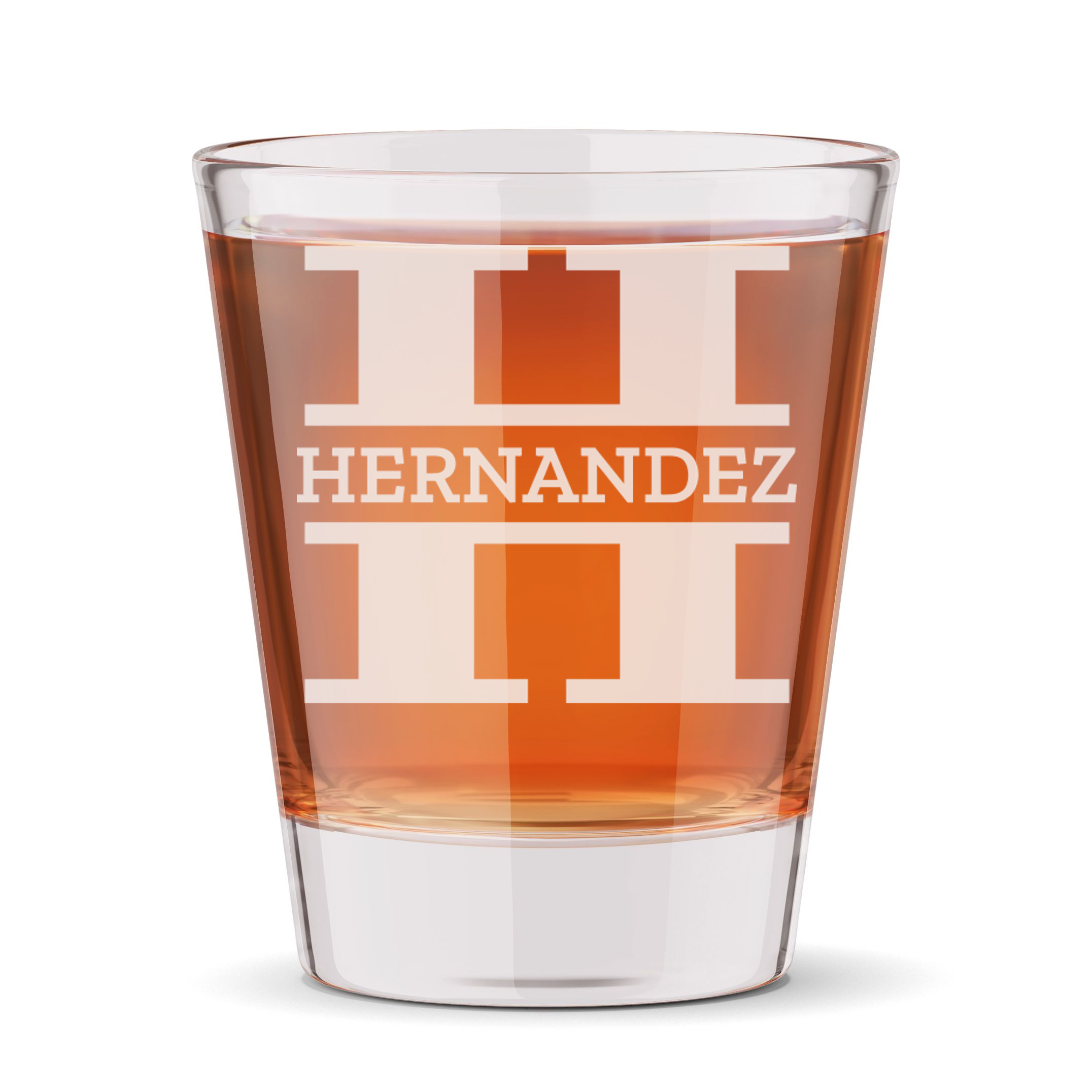Personalized Shot Glass with Surname Custom Engraved 1.5 oz Shot Glass