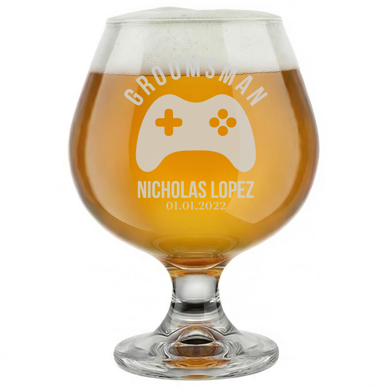 Personalized Groomsmen Themed Snifter Custom Engraved 9 oz Snifter Glass