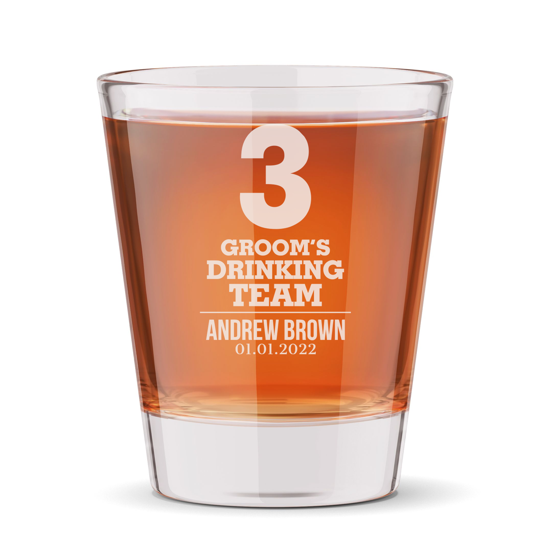Personalized Shot Glass for Groomsmen Custom Engraved 1.5 oz Shot Glass