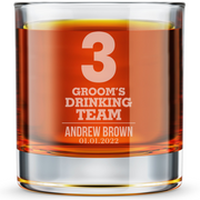 Personalized  Whiskey Glass for Groomsmen Custom Engraved Old Fashioned Glass 11 oz