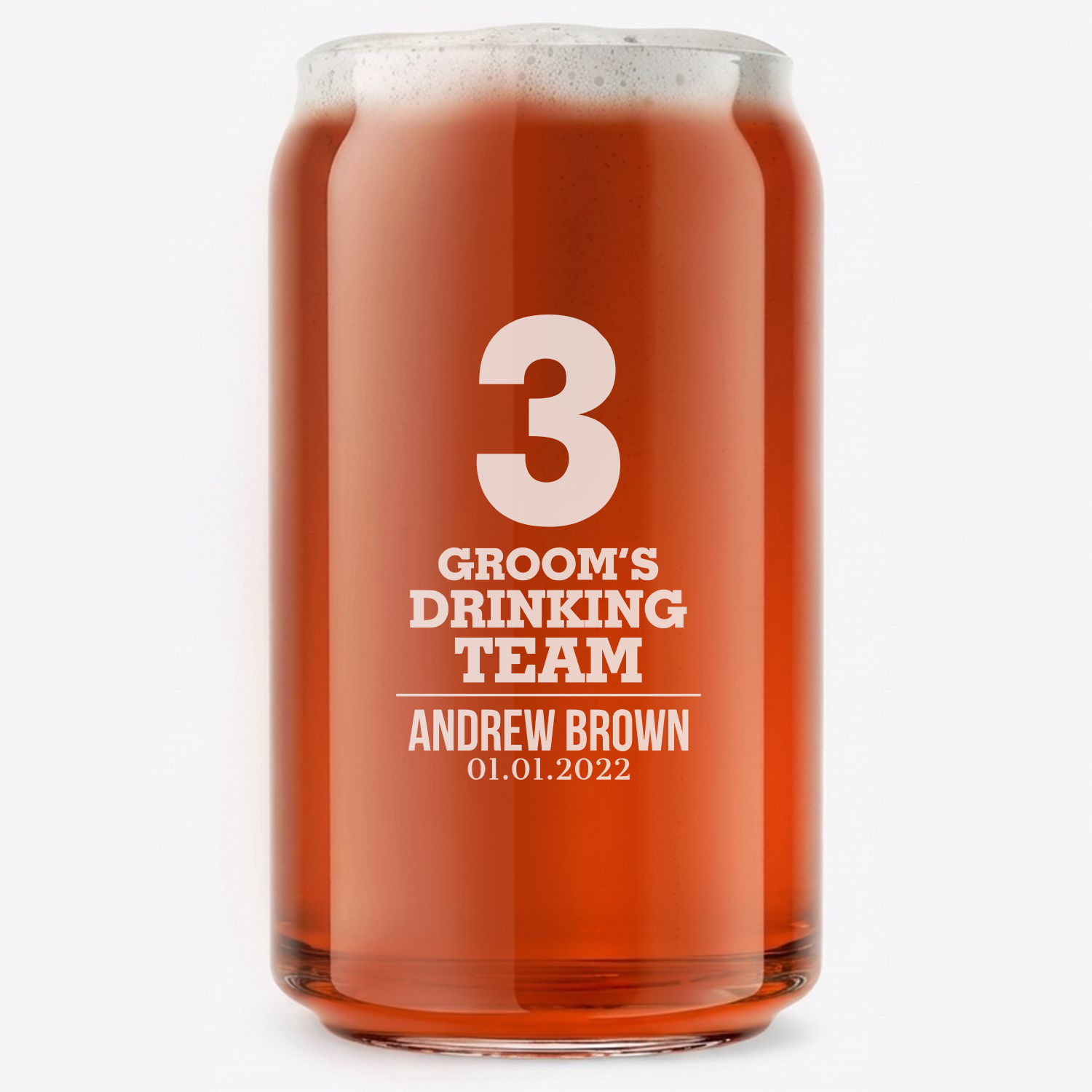 Personalized Beer Can for Groomsmen Custom Engraved 16 oz Beer Can Glass