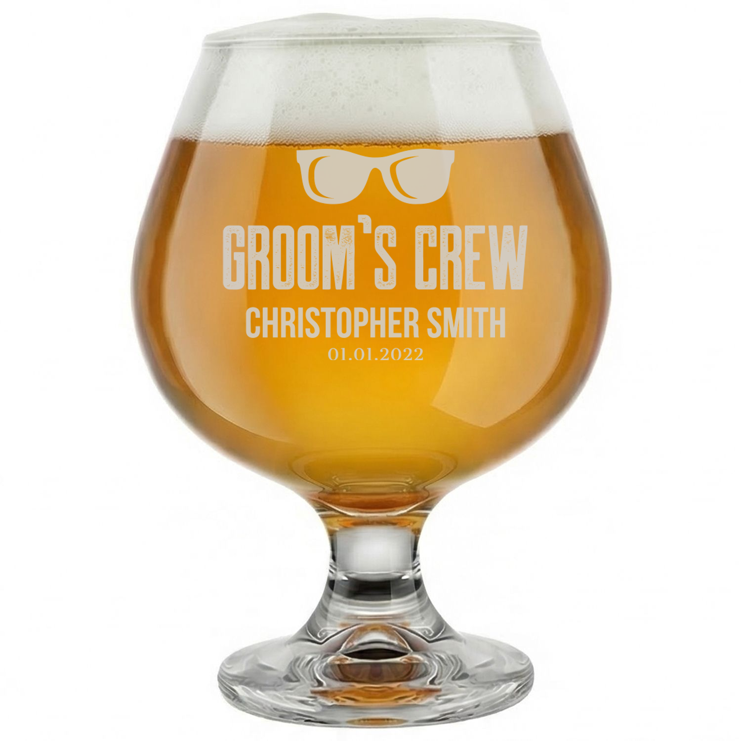 Personalized Snifter for Groomsmen Custom Engraved 9 oz Snifter Glass