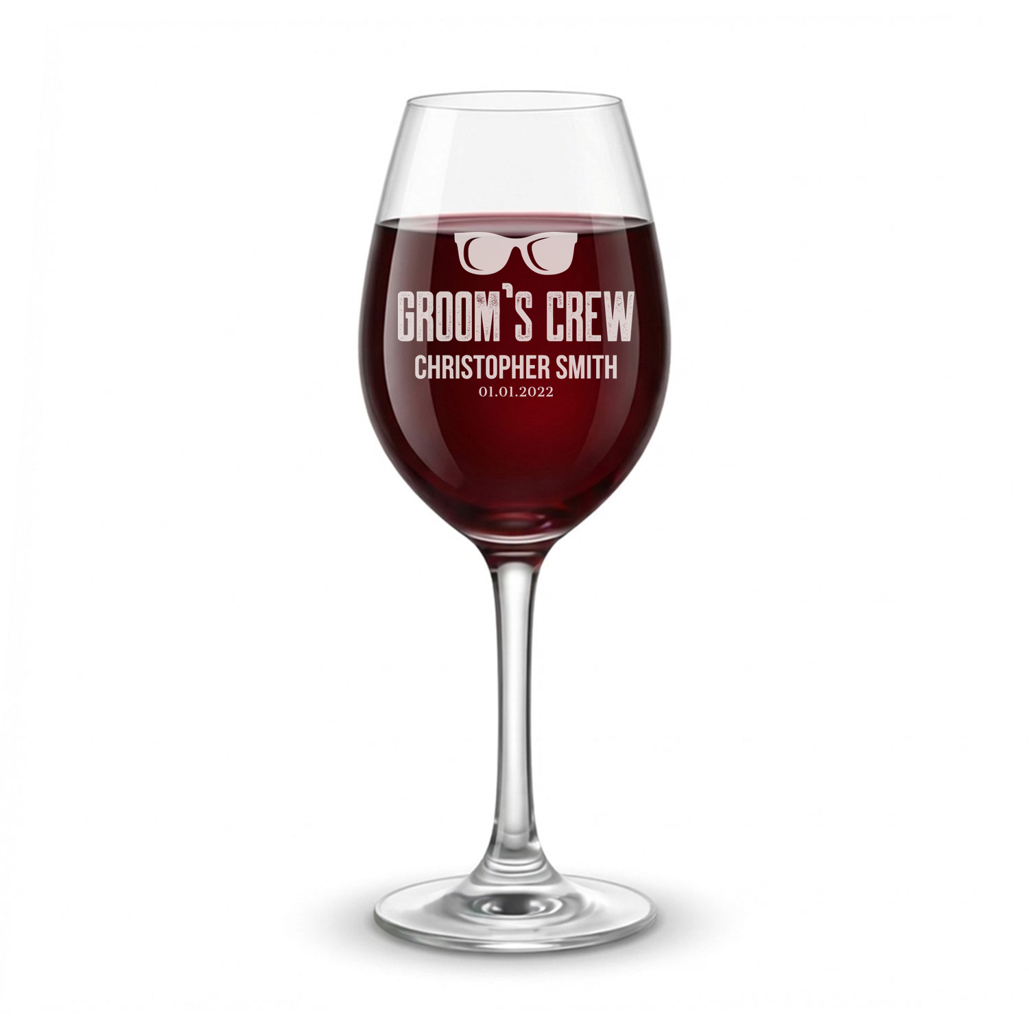 Personalized Wine Glass for Groomsmen Custom Engraved 13 oz Wine Glass