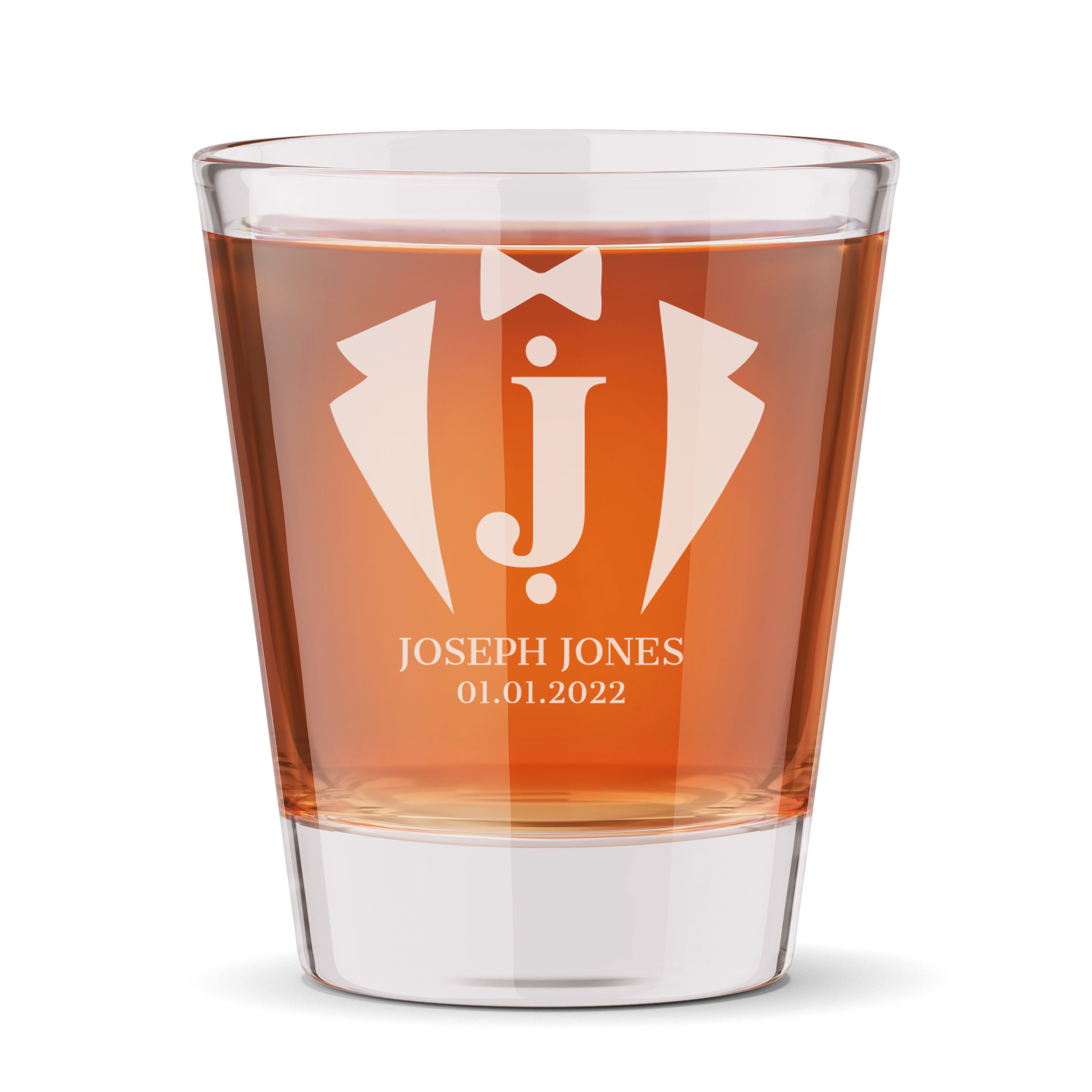 Personalized Shot Glass for Groomsmen Custom Engraved 1.5 oz Shot Glass