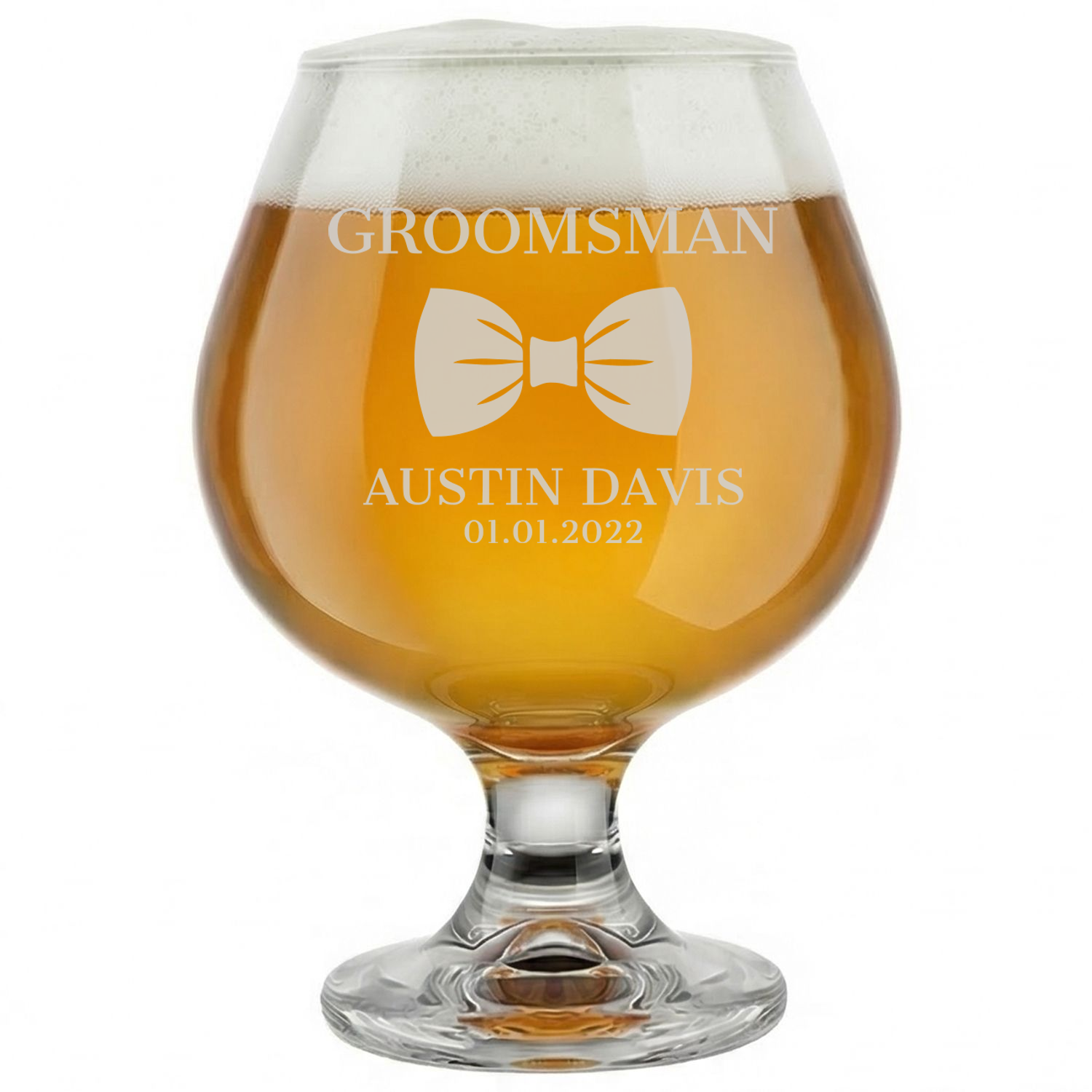 Personalized Snifter for Groomsmen Custom Engraved 9 oz Snifter Glass
