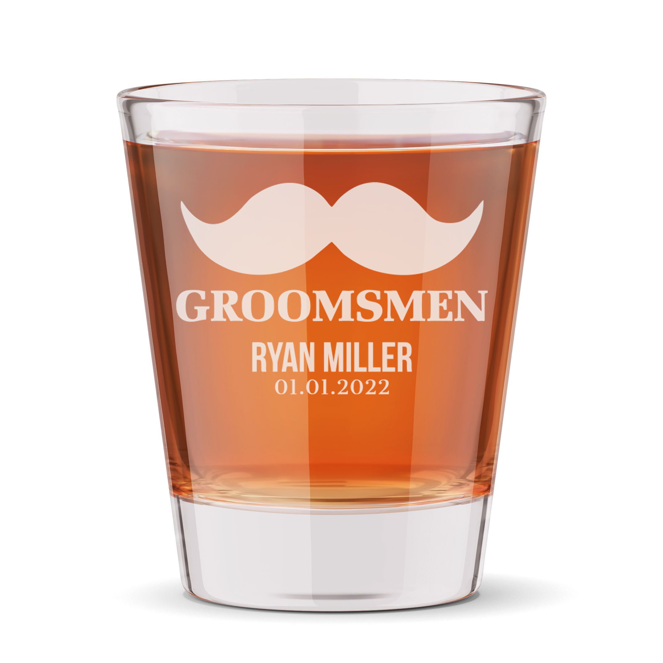 Personalized Shot Glass for Groomsmen Custom Engraved 1.5 oz Shot Glass