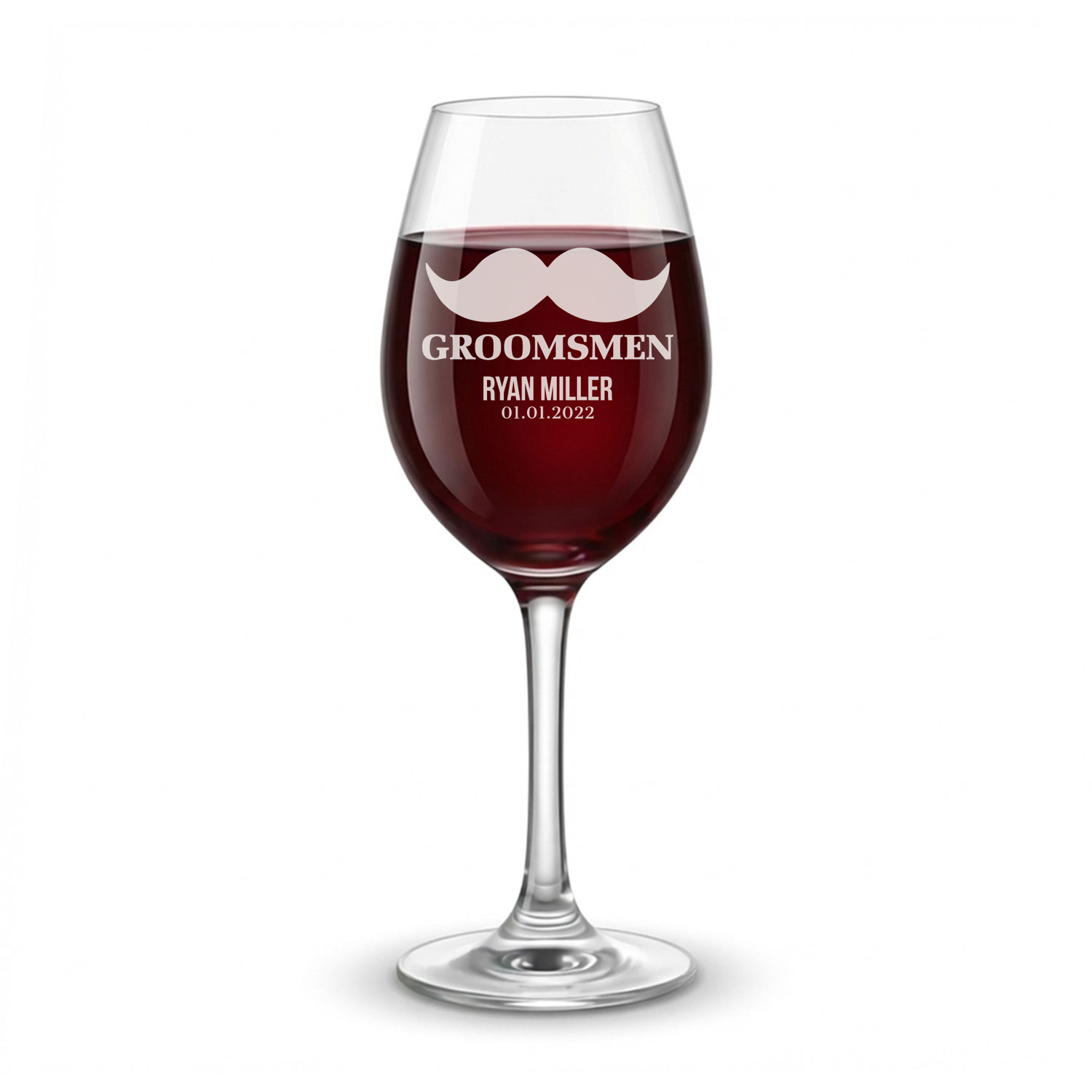 Personalized Wine Glass for Groomsmen Custom Engraved 13 oz Wine Glass