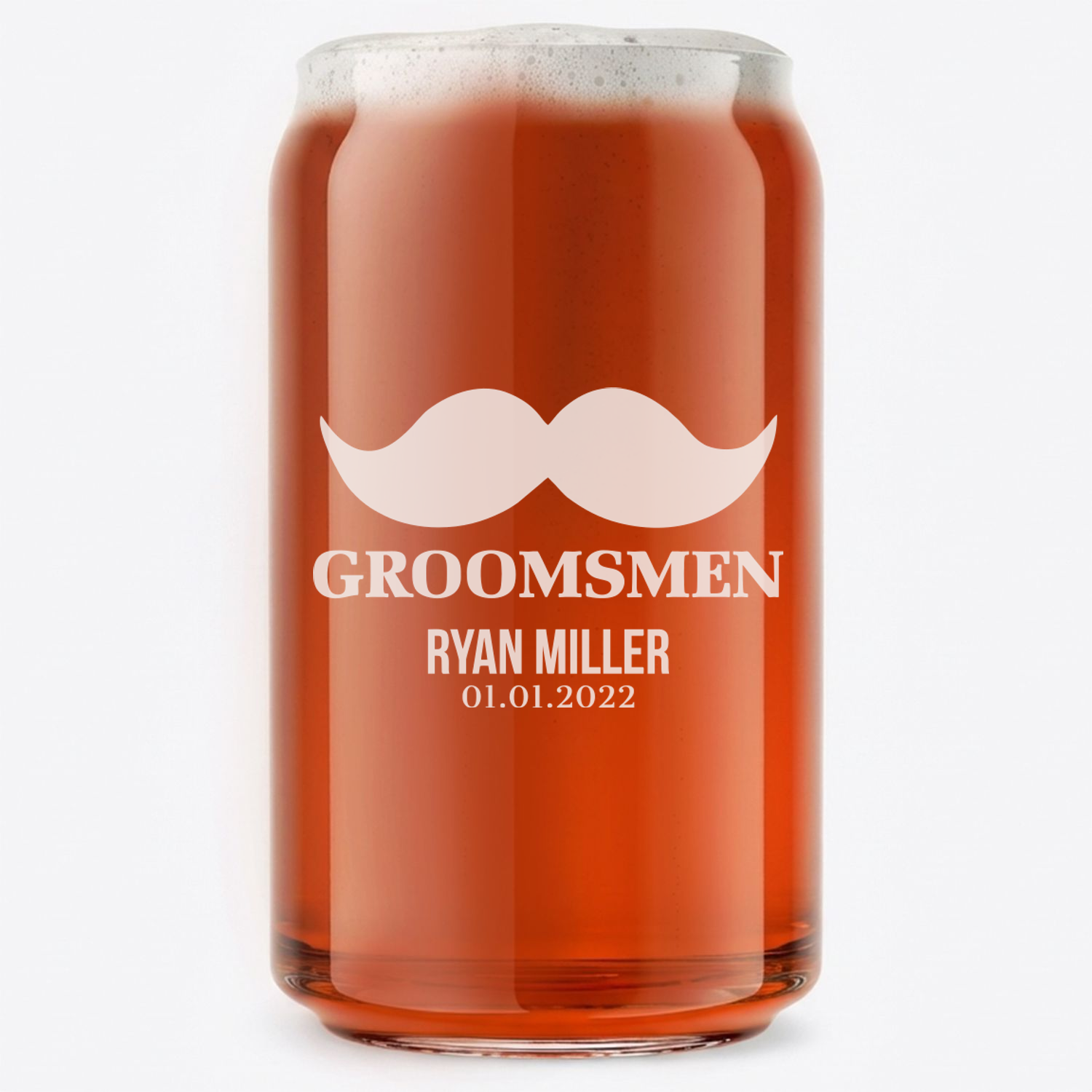Personalized Beer Can for Groomsmen Custom Engraved 16 oz Beer Can Glass