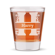 Personalized 1 Letter Monogram Shot Glass Custom Engraved 1.5 oz Shot Glass