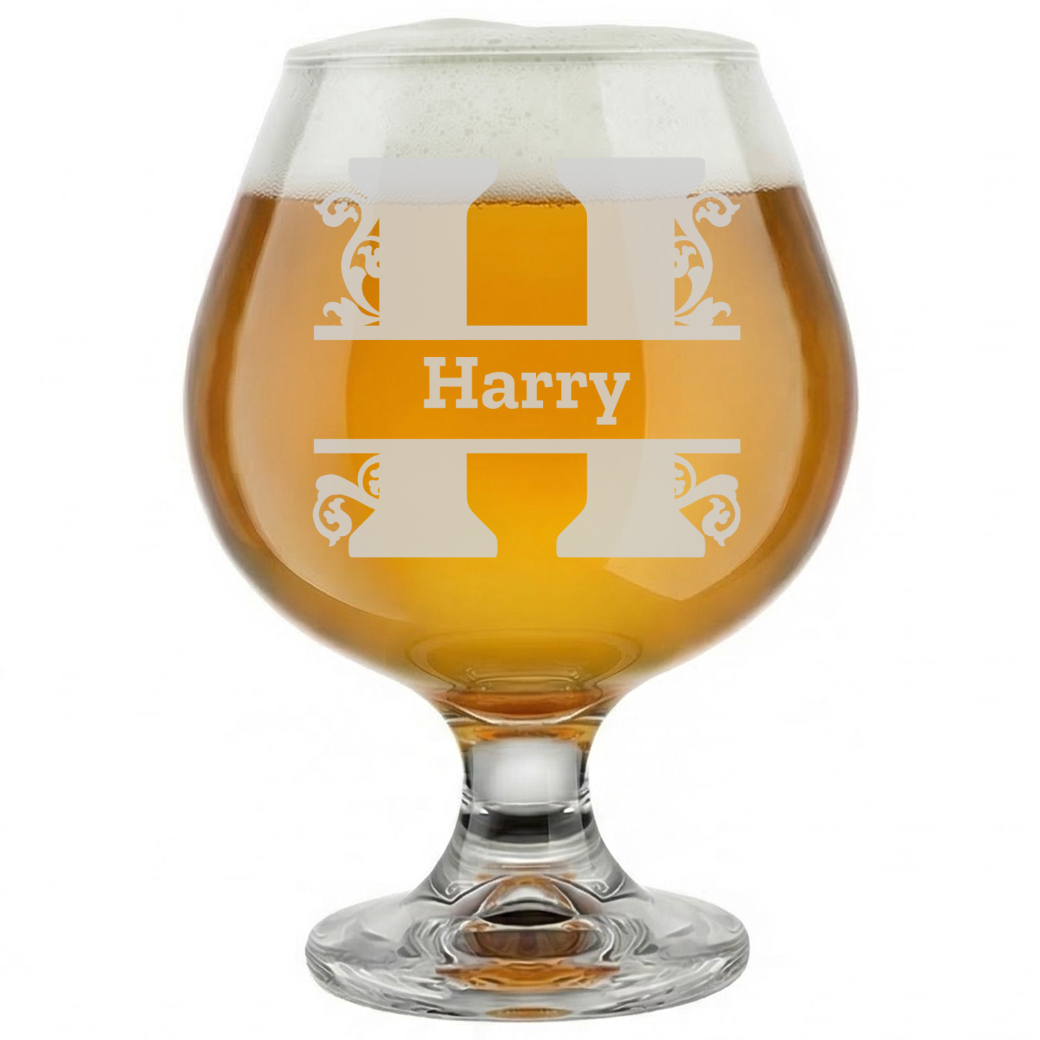 Personalized 1 Letter Monogram Snifter Custom Engraved 9 oz Snifter Glass