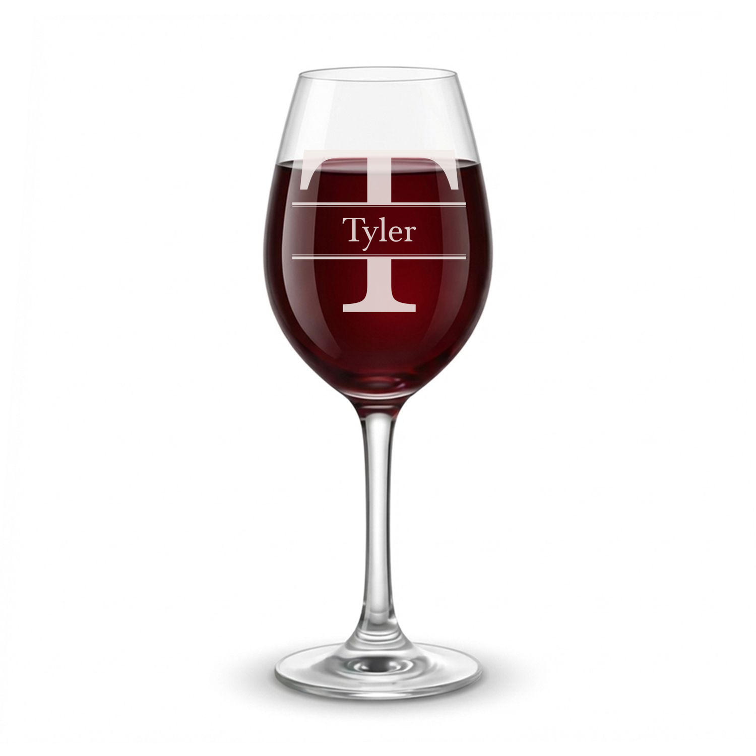 Personalized 1 Letter Monogram Wine Glass Custom Engraved 13 oz Wine Glass