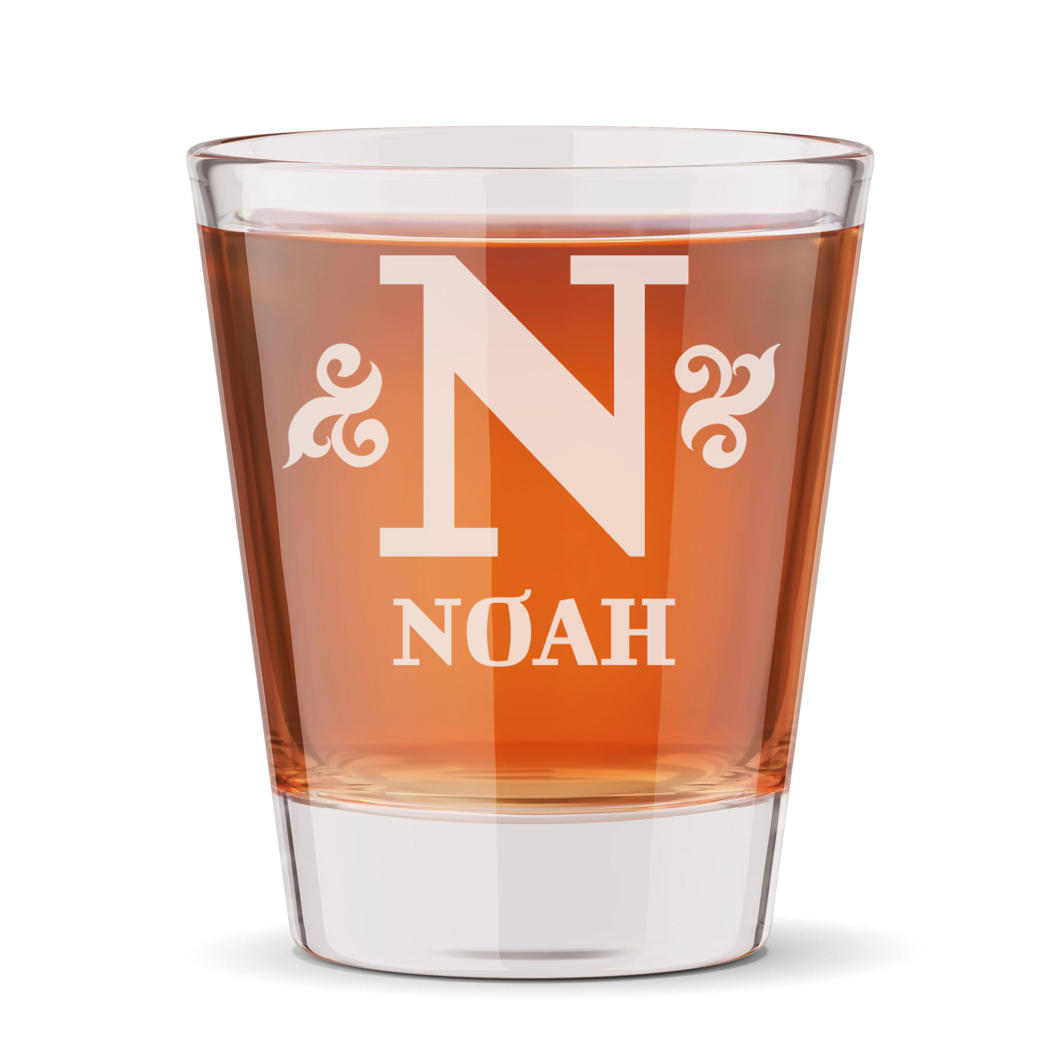 Personalized 1 Letter Monogram Shot Glass Custom Engraved 1.5 oz Shot Glass