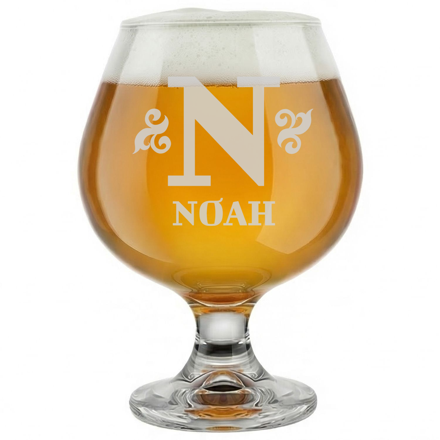 Personalized 1 Letter Monogram Snifter Custom Engraved 9 oz Snifter Glass