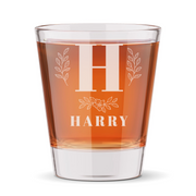 Personalized 1 Letter with Name Monogram Shot Glass Custom Engraved 1.5 oz Shot Glass