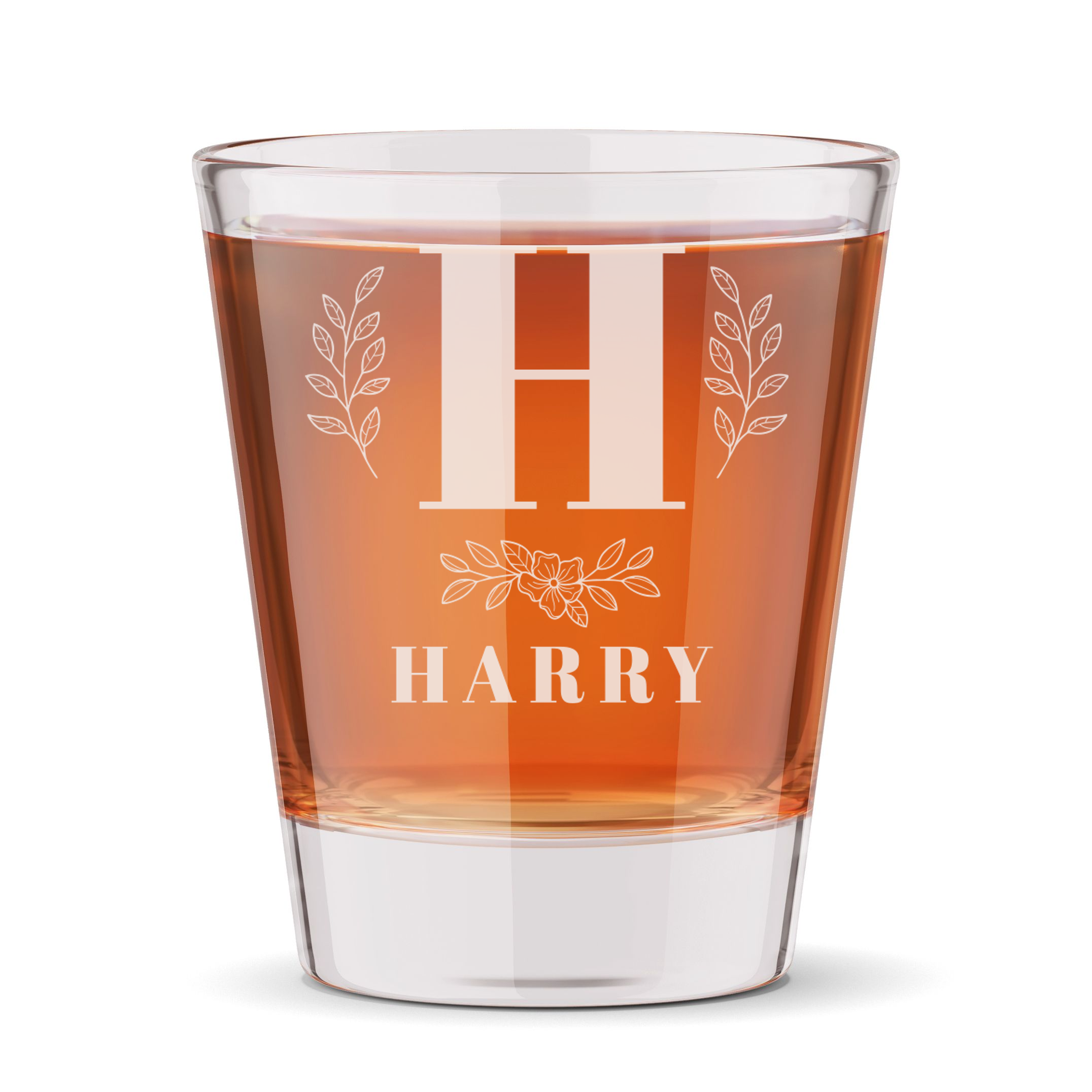 Personalized 1 Letter with Name Monogram Shot Glass Custom Engraved 1.5 oz Shot Glass