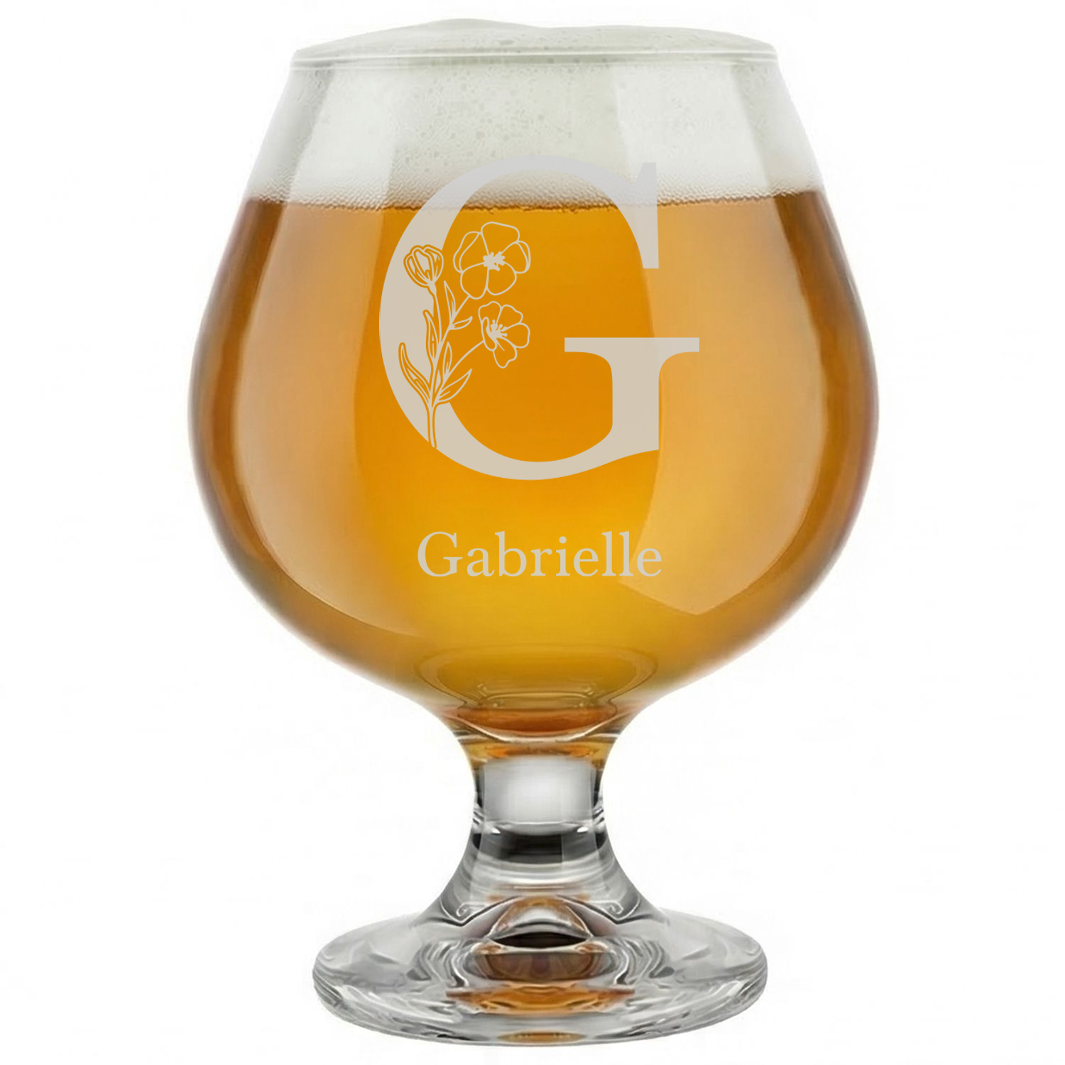 Personalized 1 Letter with Name Monogram Snifter Custom Engraved 9 oz Snifter Glass