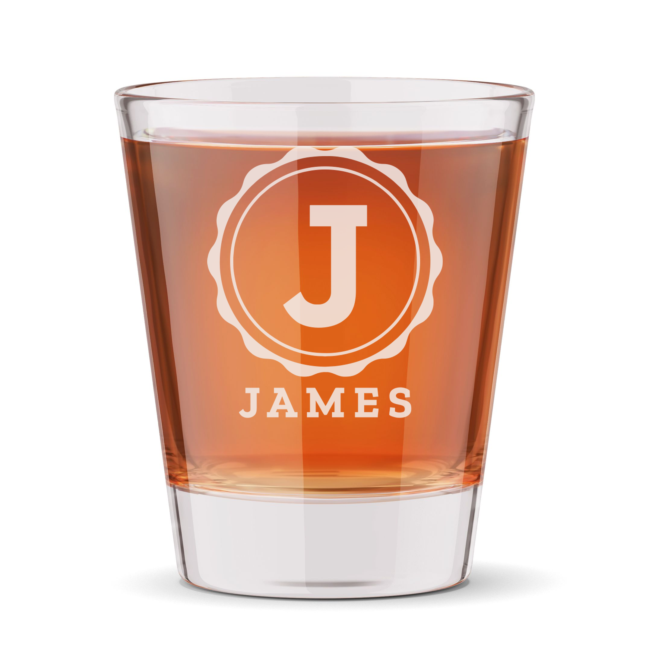 Personalized 1 Letter with Name Monogram Shot Glass Custom Engraved 1.5 oz Shot Glass
