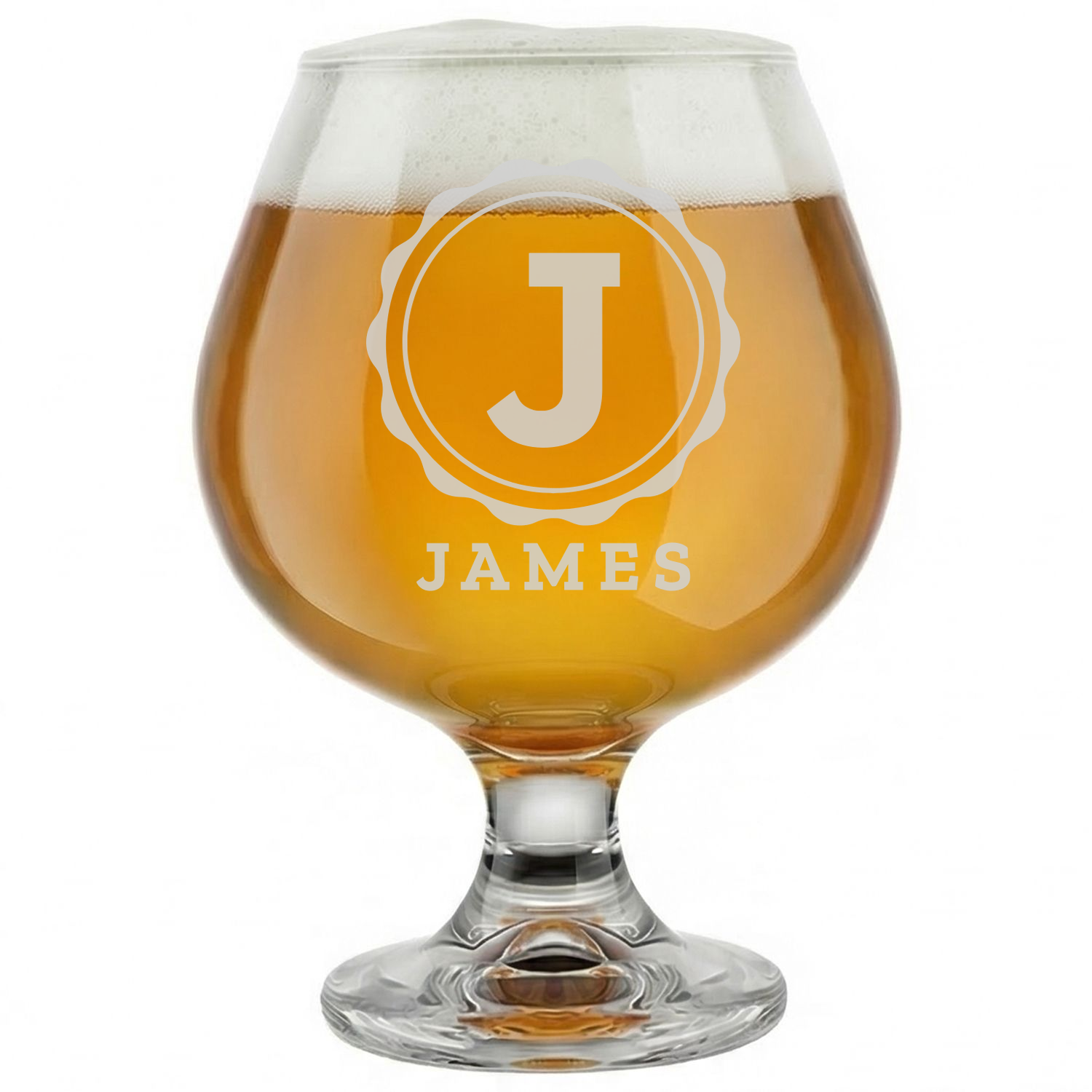 Personalized 1 Letter with Name Monogram Snifter Custom Engraved 9 oz Snifter Glass