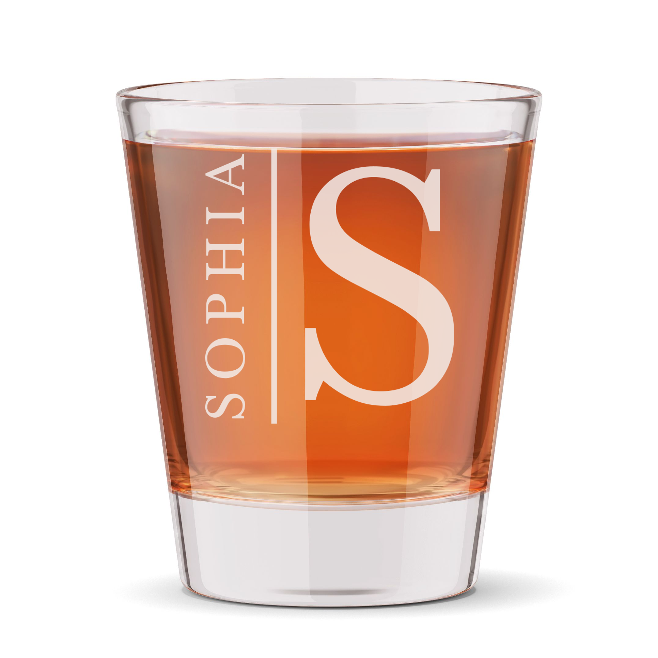 Personalized 1 Letter with Name Monogram Shot Glass Custom Engraved 1.5 oz Shot Glass