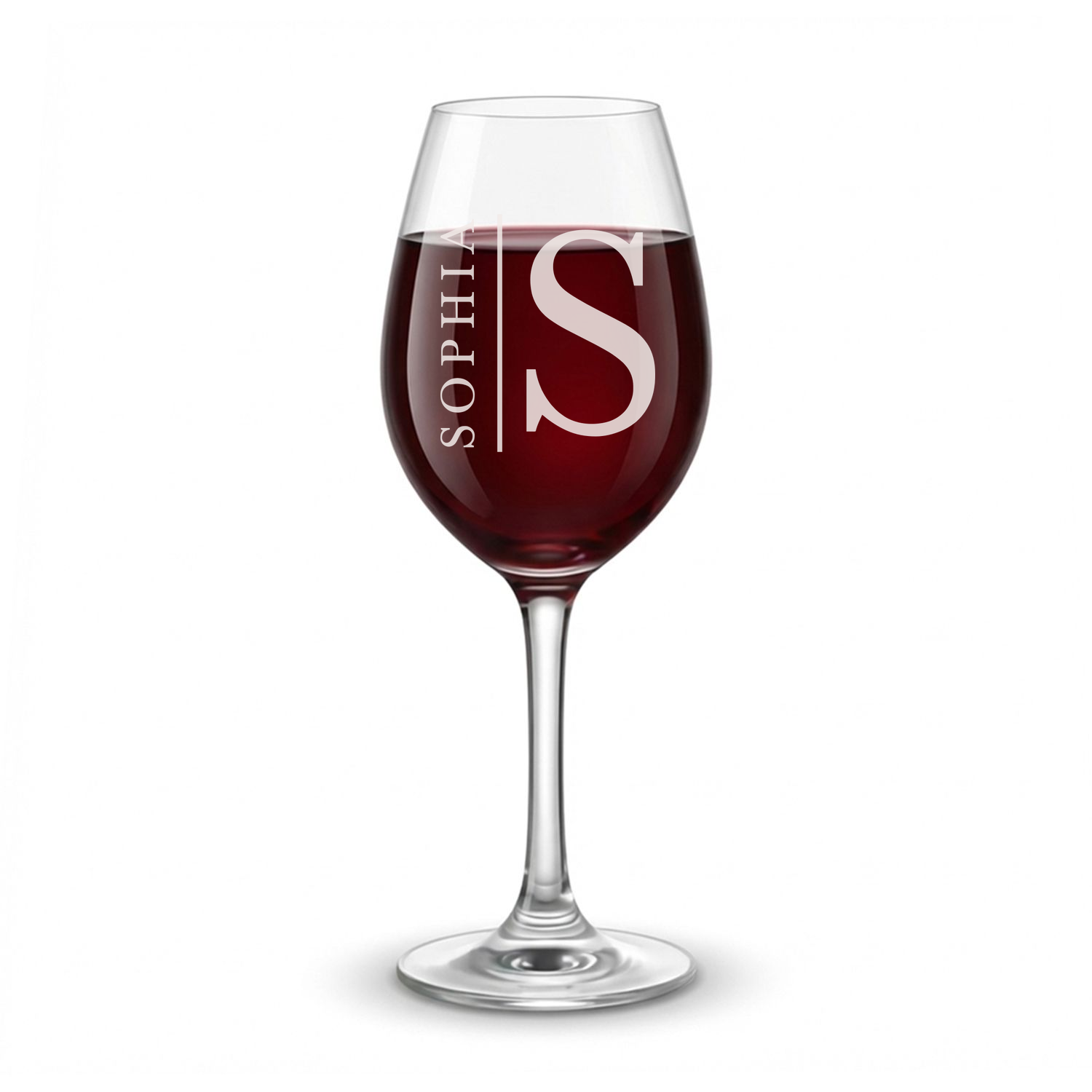 Personalized 1 Letter with Name Monogram Wine Glass Custom Engraved 13 oz Wine Glass