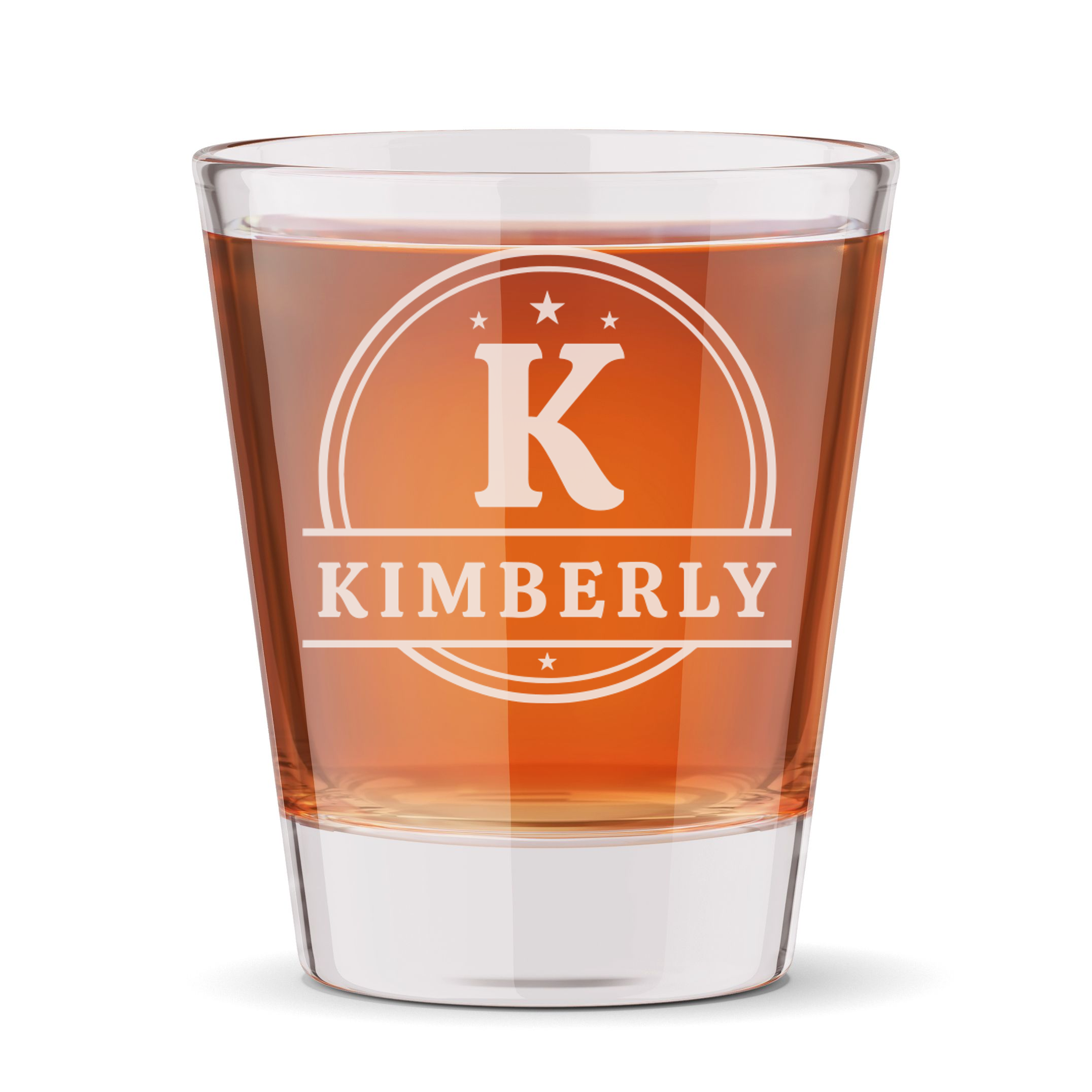 Personalized 1 Letter with Name Monogram Shot Glass Custom Engraved 1.5 oz Shot Glass