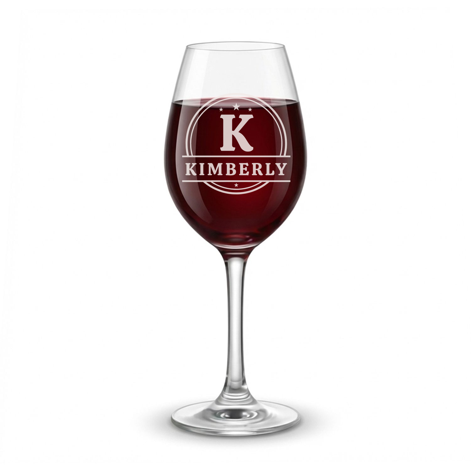 Personalized 1 Letter with Name Monogram Wine Glass Custom Engraved 13 oz Wine Glass