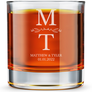 Personalized  Wedding Themed Whiskey Glass Custom Engraved Old Fashioned Glass 11 oz