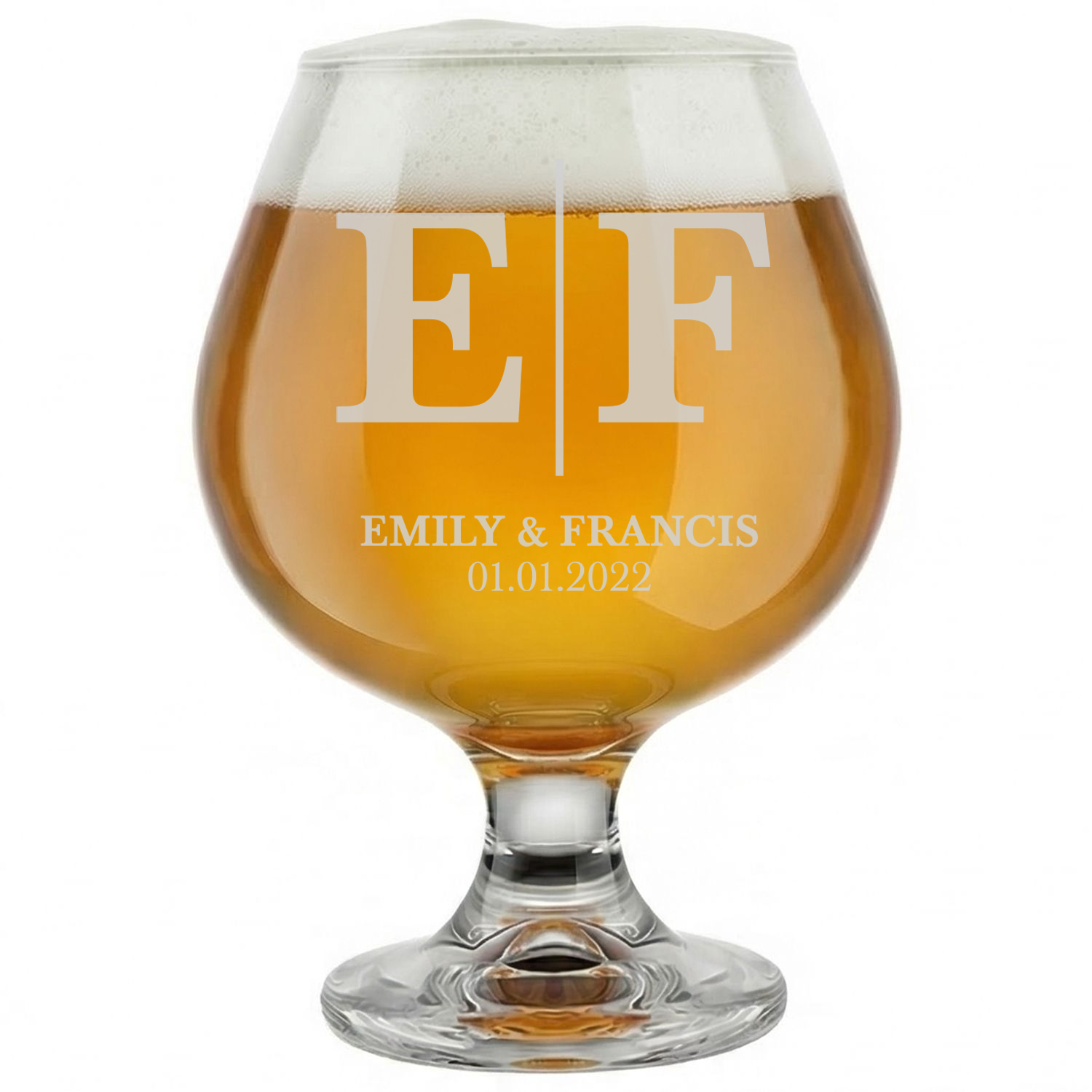 Personalized Wedding Themed Snifter Custom Engraved 9 oz Snifter Glass