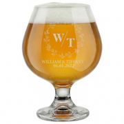 Personalized Wedding Themed Snifter with Names Custom Engraved 9 oz Snifter Glass