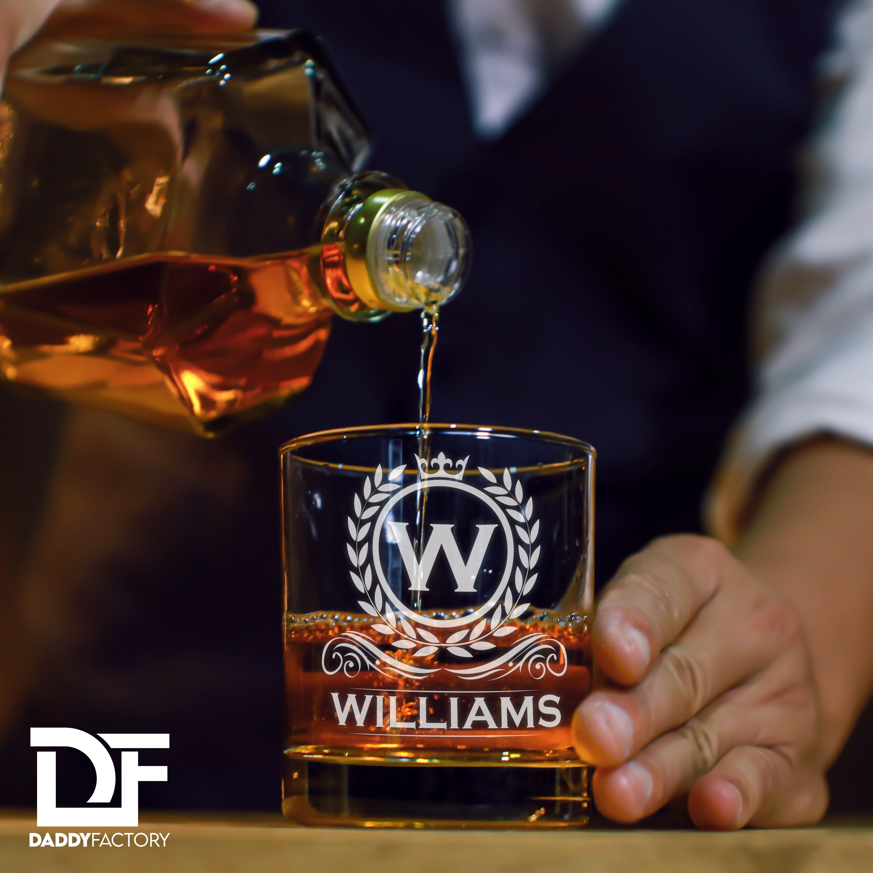 Personalized Engraved Old Fashioned Whiskey Glass - Classic Design