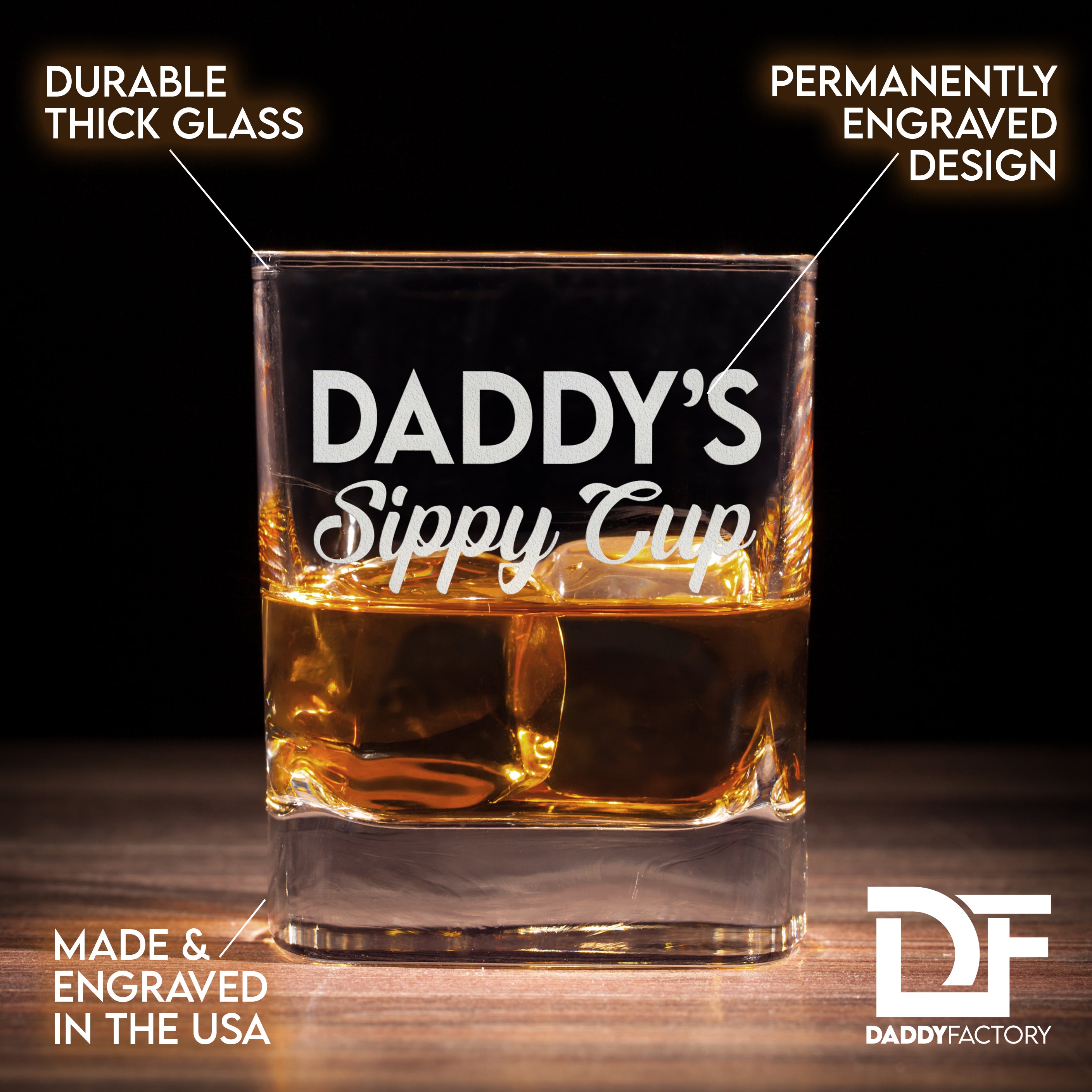 Daddy's Sippy Cup - Engraved Old Fashioned Glass