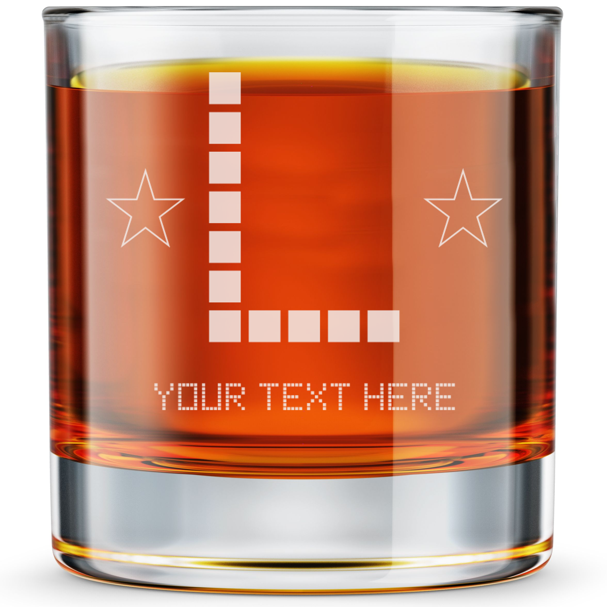 Personalized Gamer Themed Monogram Whiskey Glass Custom Engraved Old Fashioned Glass 11 oz