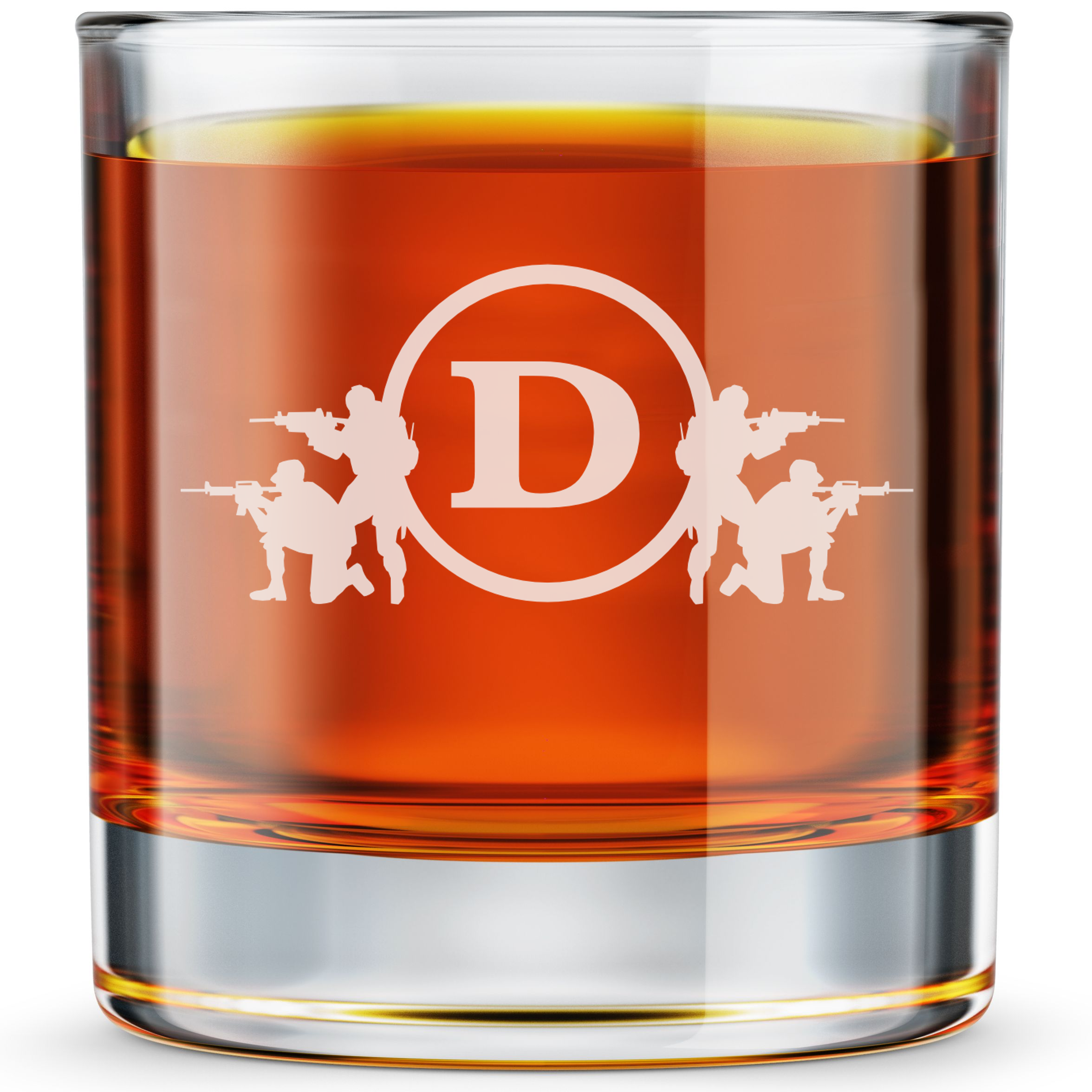 Personalized  Gamer Monogram Whiskey Glass Custom Engraved Old Fashioned Glass 11 oz