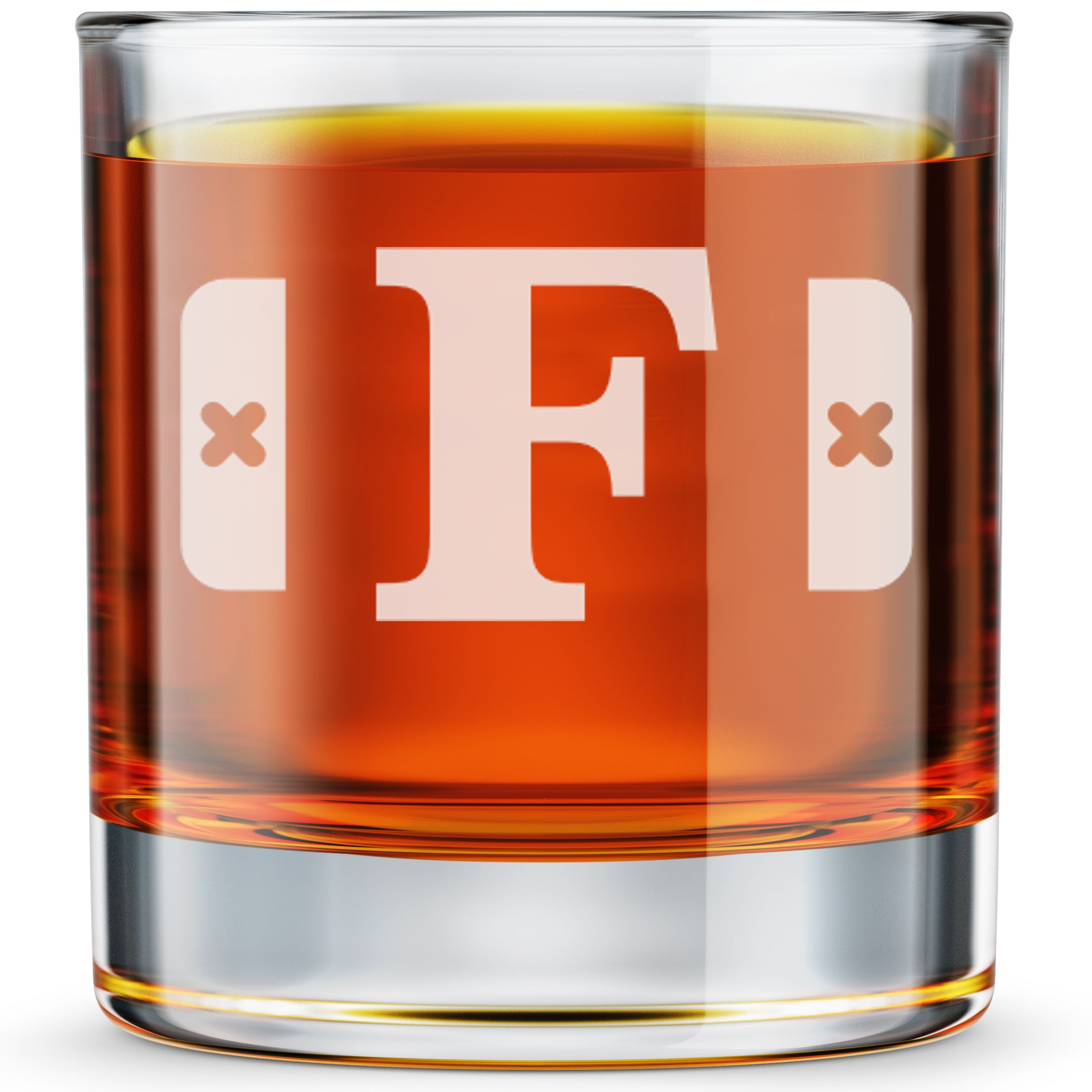 Personalized  Gamer Monogram Whiskey Glass Custom Engraved Old Fashioned Glass 11 oz
