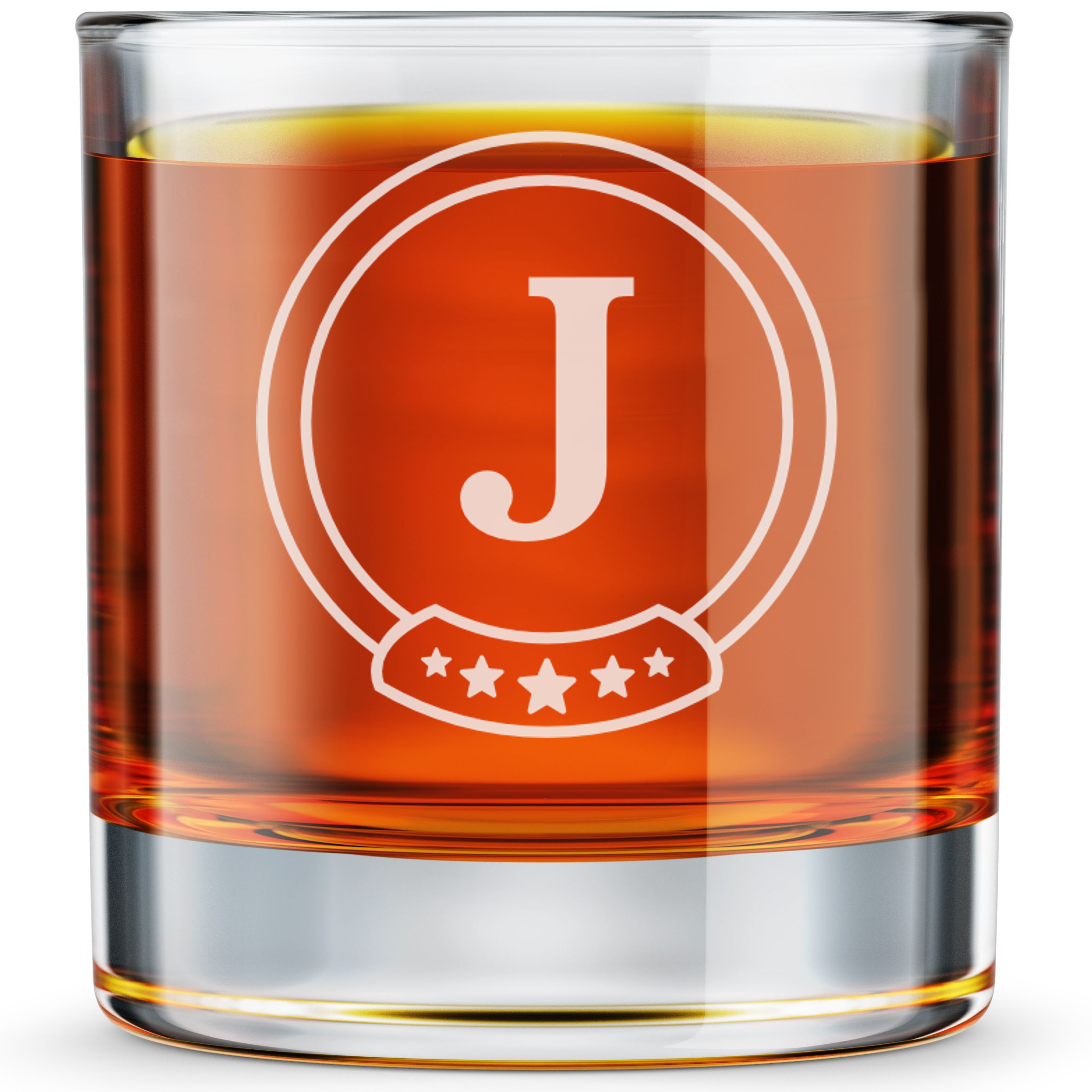 Personalized  Gamer Monogram Whiskey Glass Custom Engraved Old Fashioned Glass 11 oz