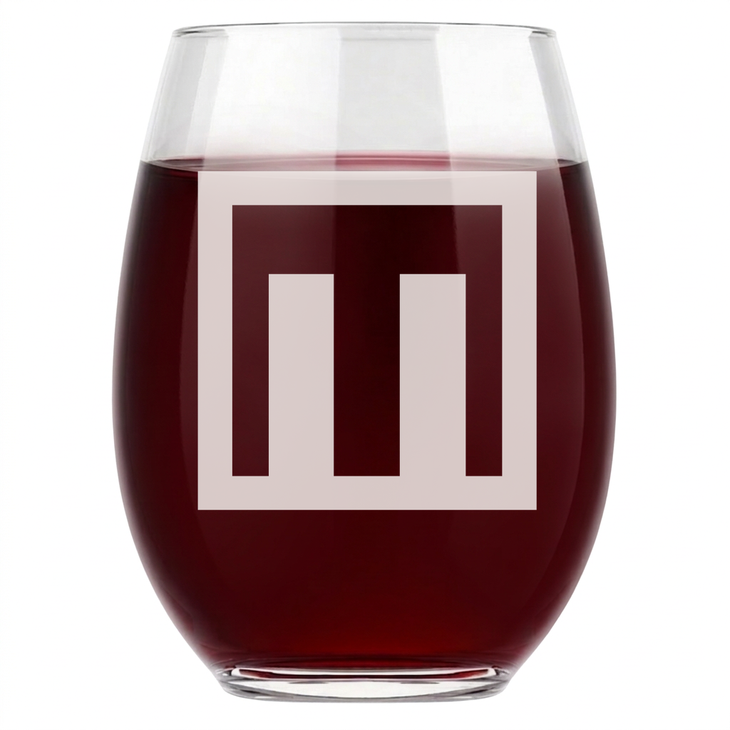 Personalized Gamer Themed Monogram Wine Glass Custom Engraved 15 oz Stemless Wine Glass