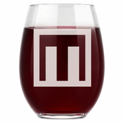 Personalized Gamer Themed Monogram Wine Glass Custom Engraved 15 oz Stemless Wine Glass