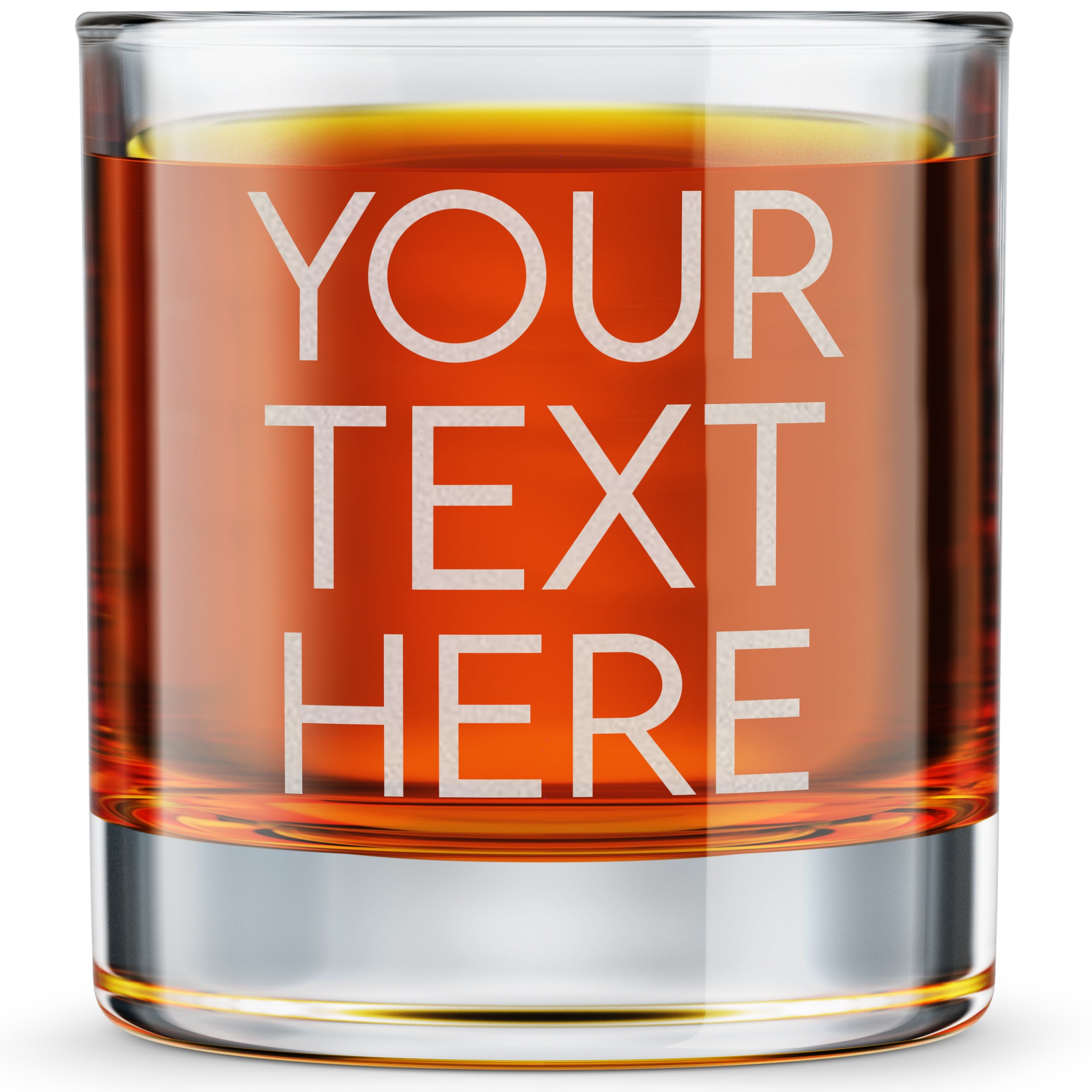 Custom Text Engraved Old Fashioned Whiskey Glass - Personalized