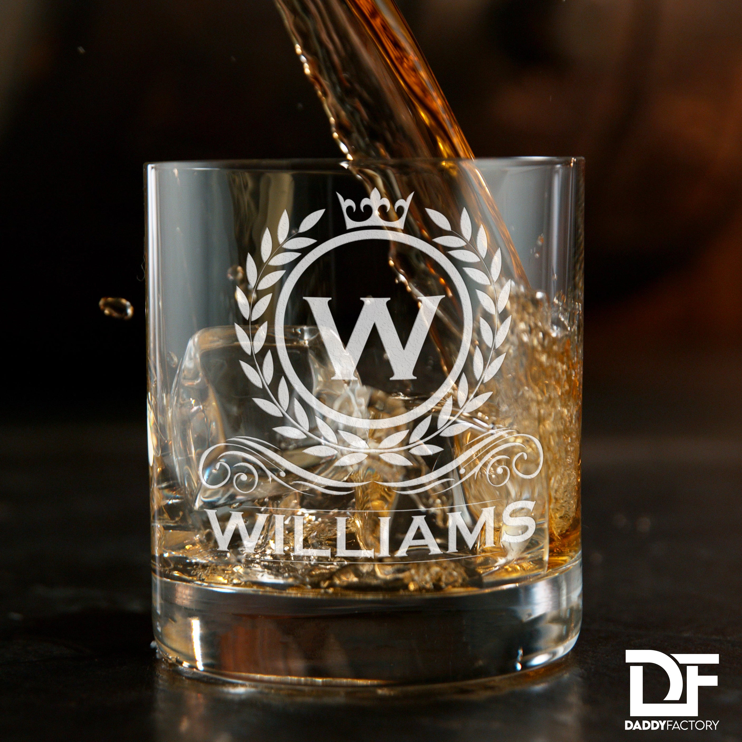 Personalized Engraved Old Fashioned Whiskey Glass - Classic Design