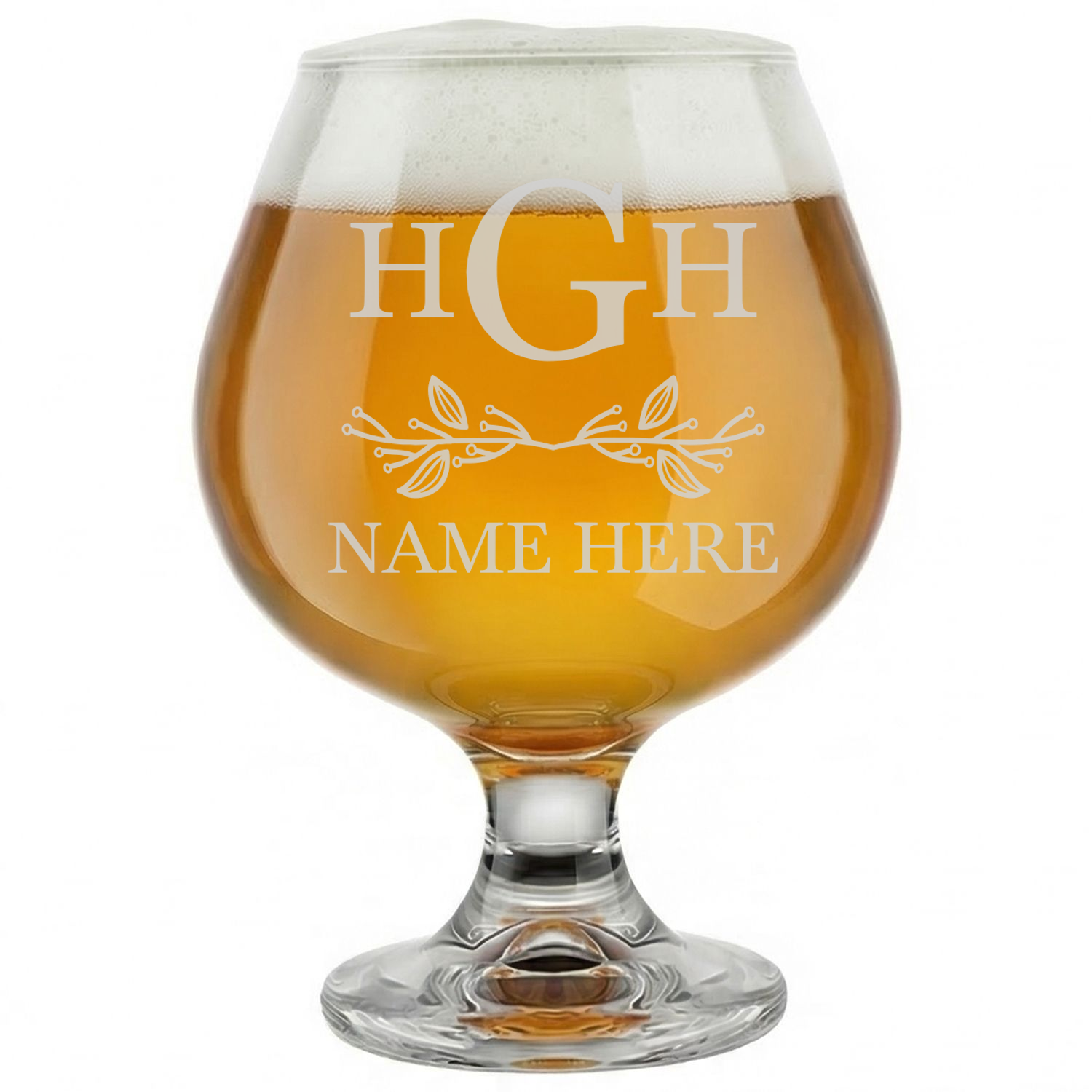 Personalized 3 Letter Monogram Snifter Custom Engraved 9 oz Snifter Glass