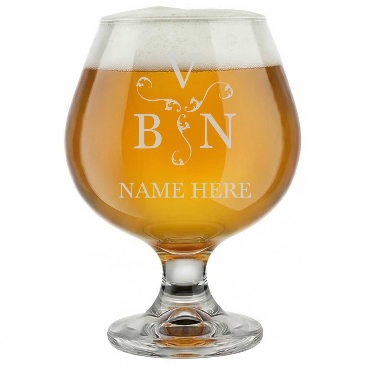 Personalized 3 Letter Monogram Snifter Custom Engraved 9 oz Snifter Glass