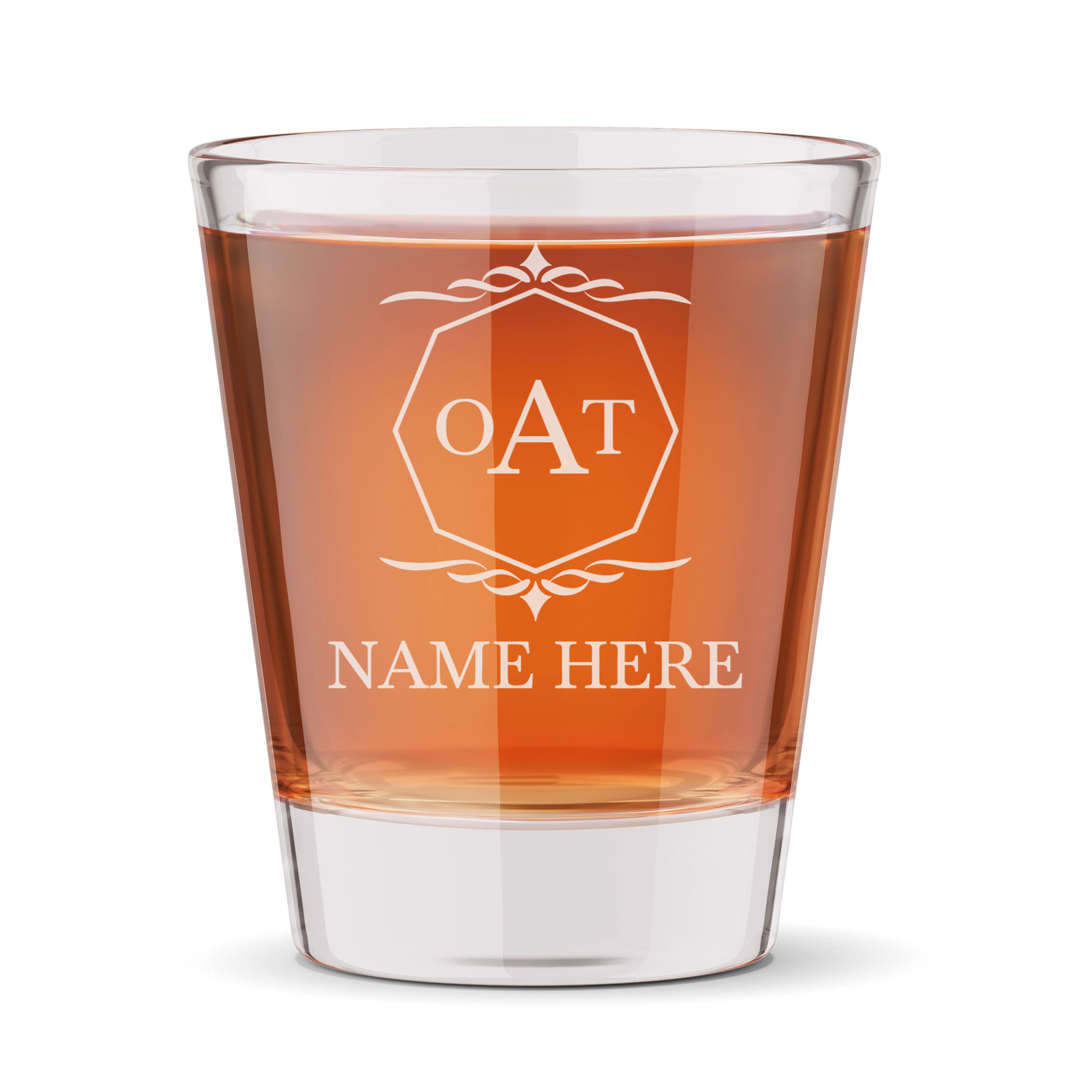 Personalized 3 Letter Monogram Shot Glass Custom Engraved 1.5 oz Shot Glass