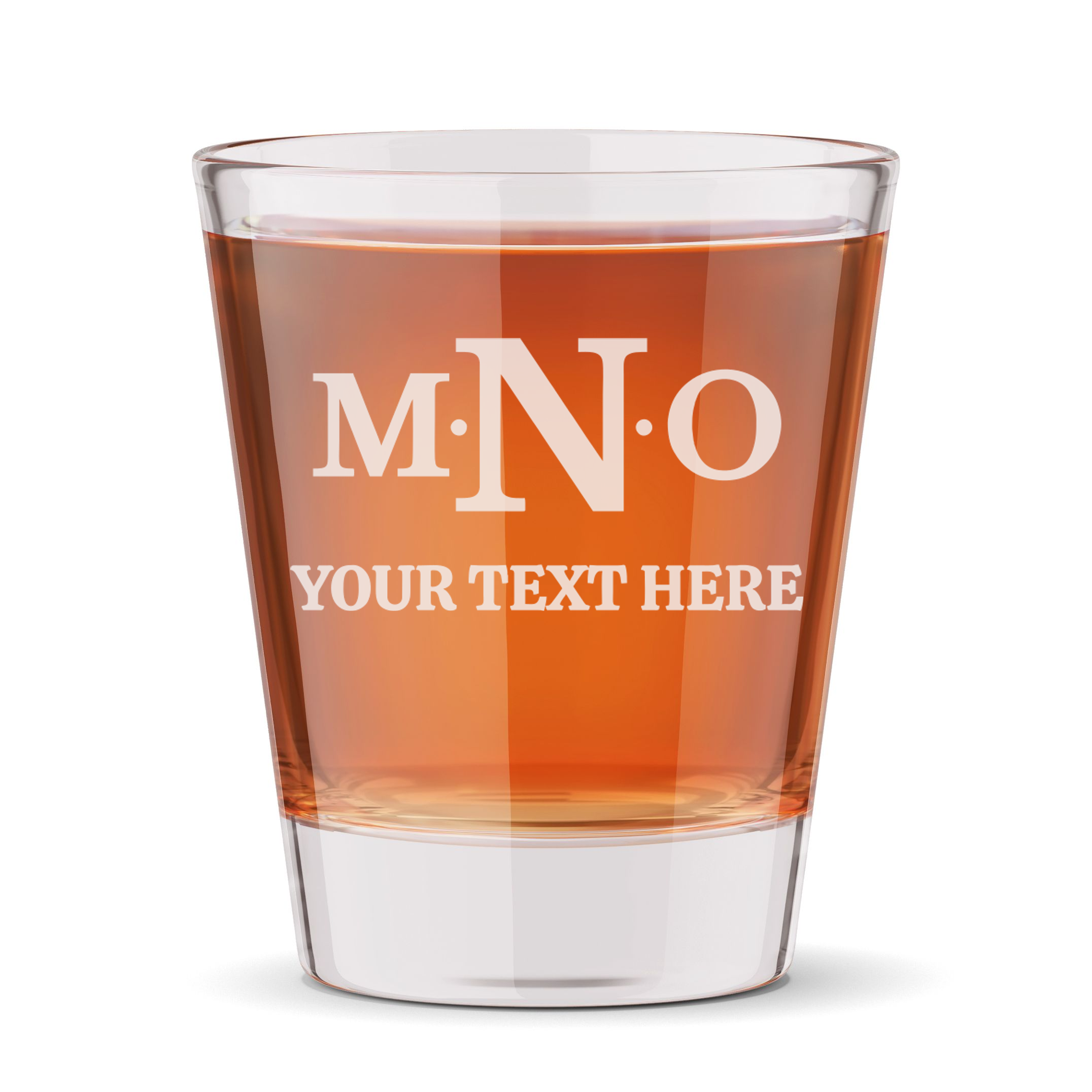 Personalized 3 Letter Monogram Shot Glass Custom Engraved 1.5 oz Shot Glass